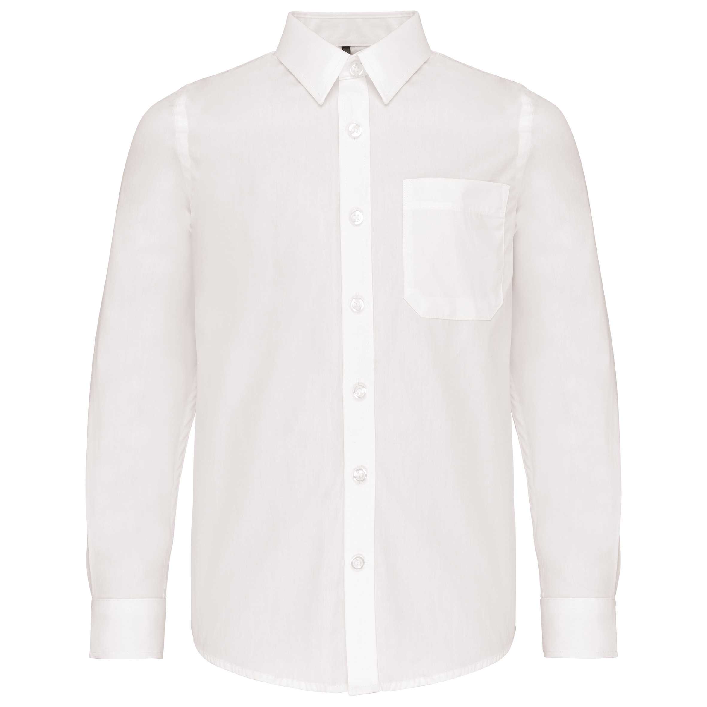 Camisa popelina manga larga niños White