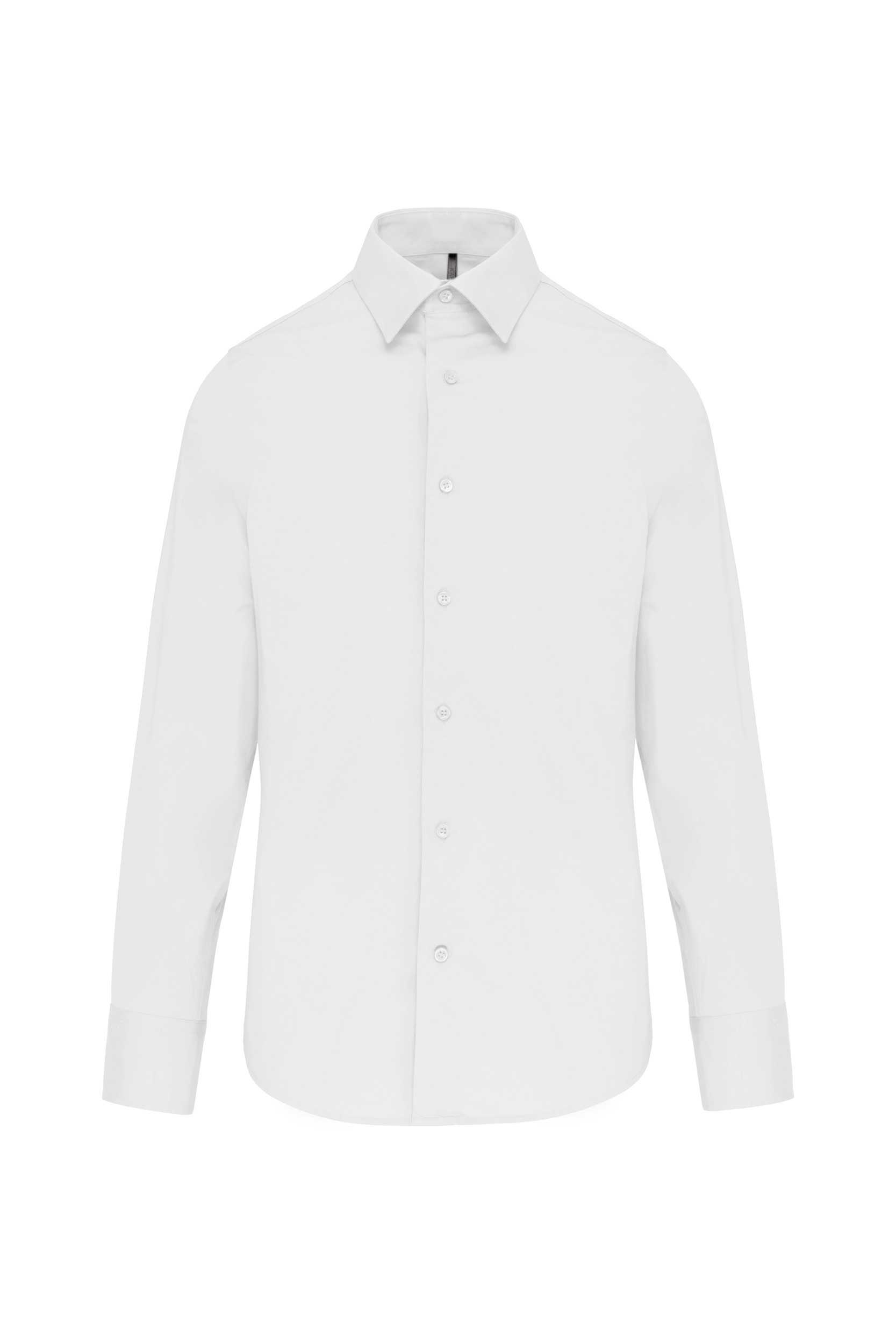 Camisa entallada no-plancha manga larga hombre White