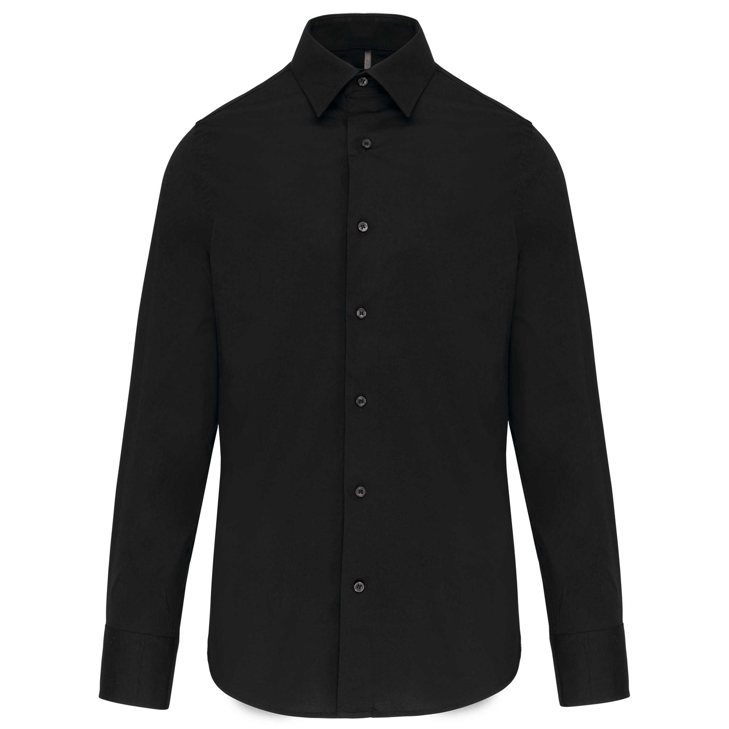 Camisa strech manga larga hombre Black