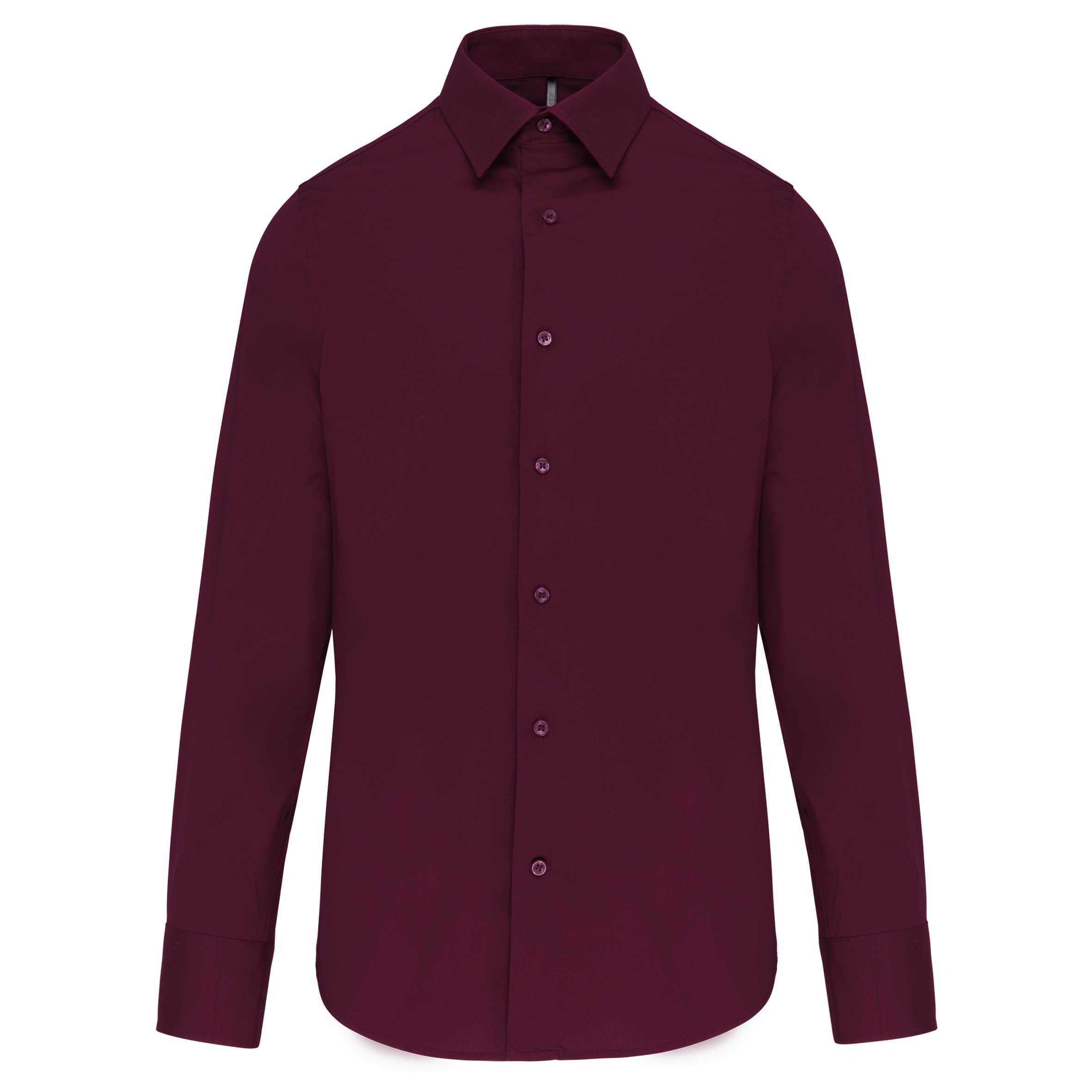 Camisa strech manga larga hombre Wine