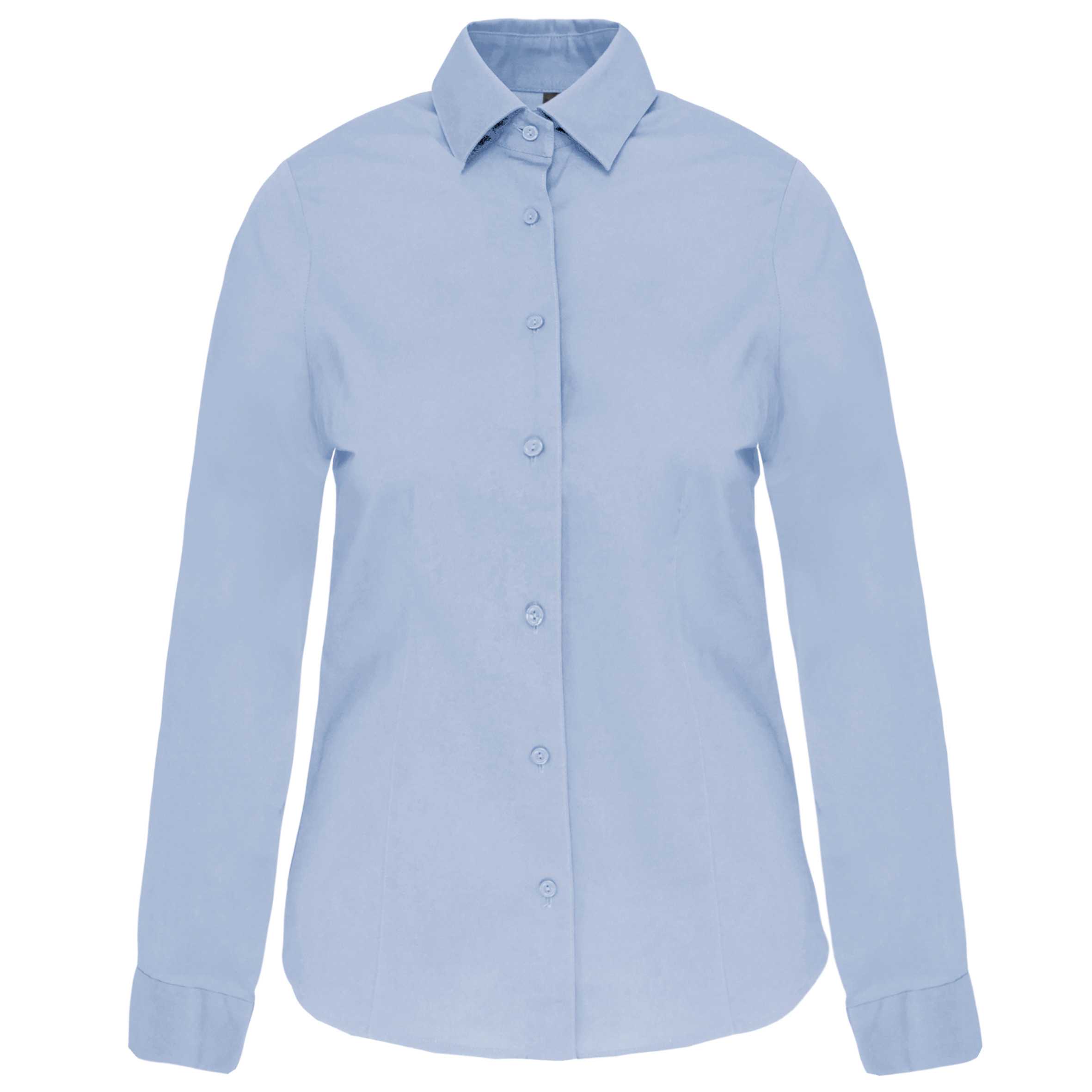 Camisa stretch manga larga mujer Light Blue