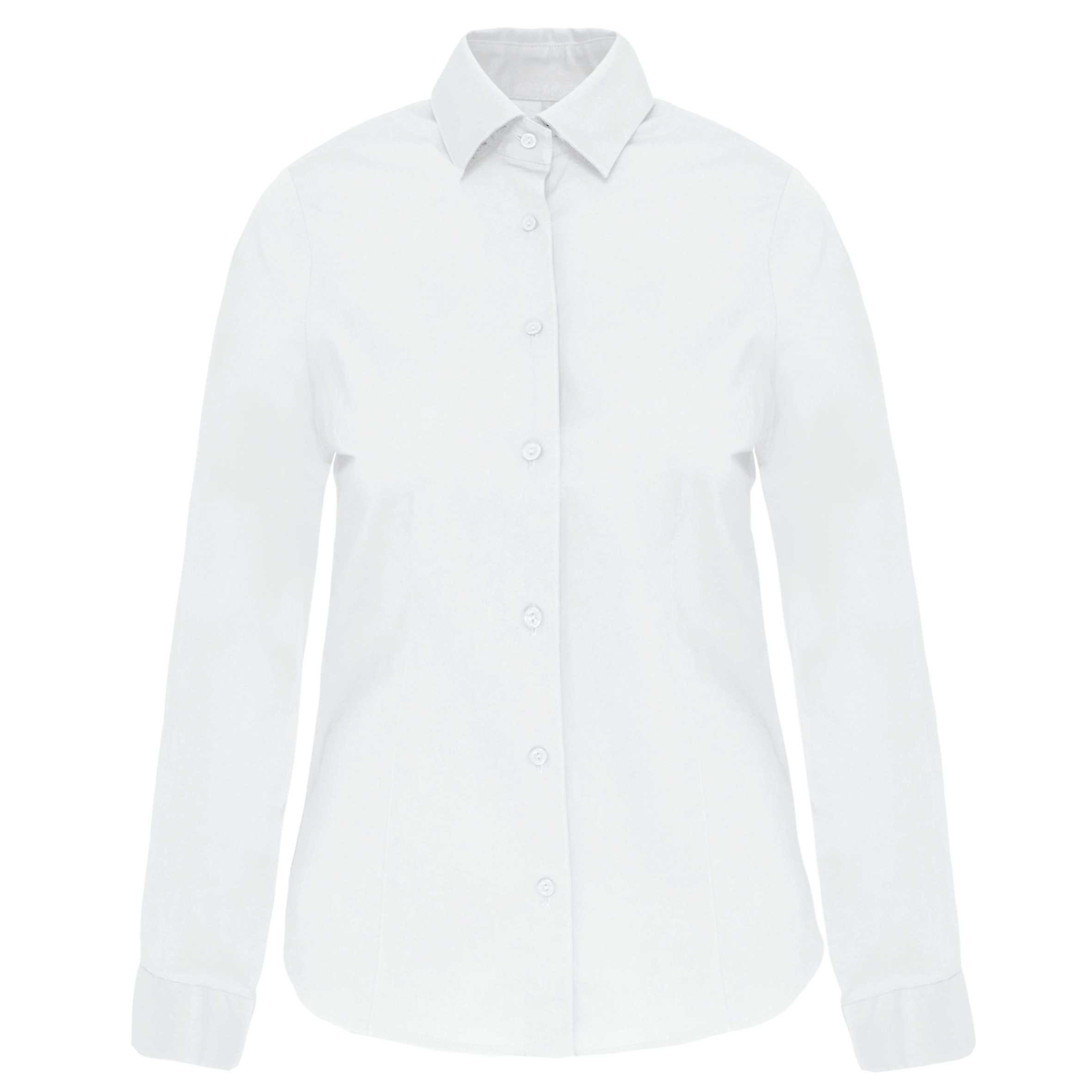 Camisa stretch manga larga mujer White