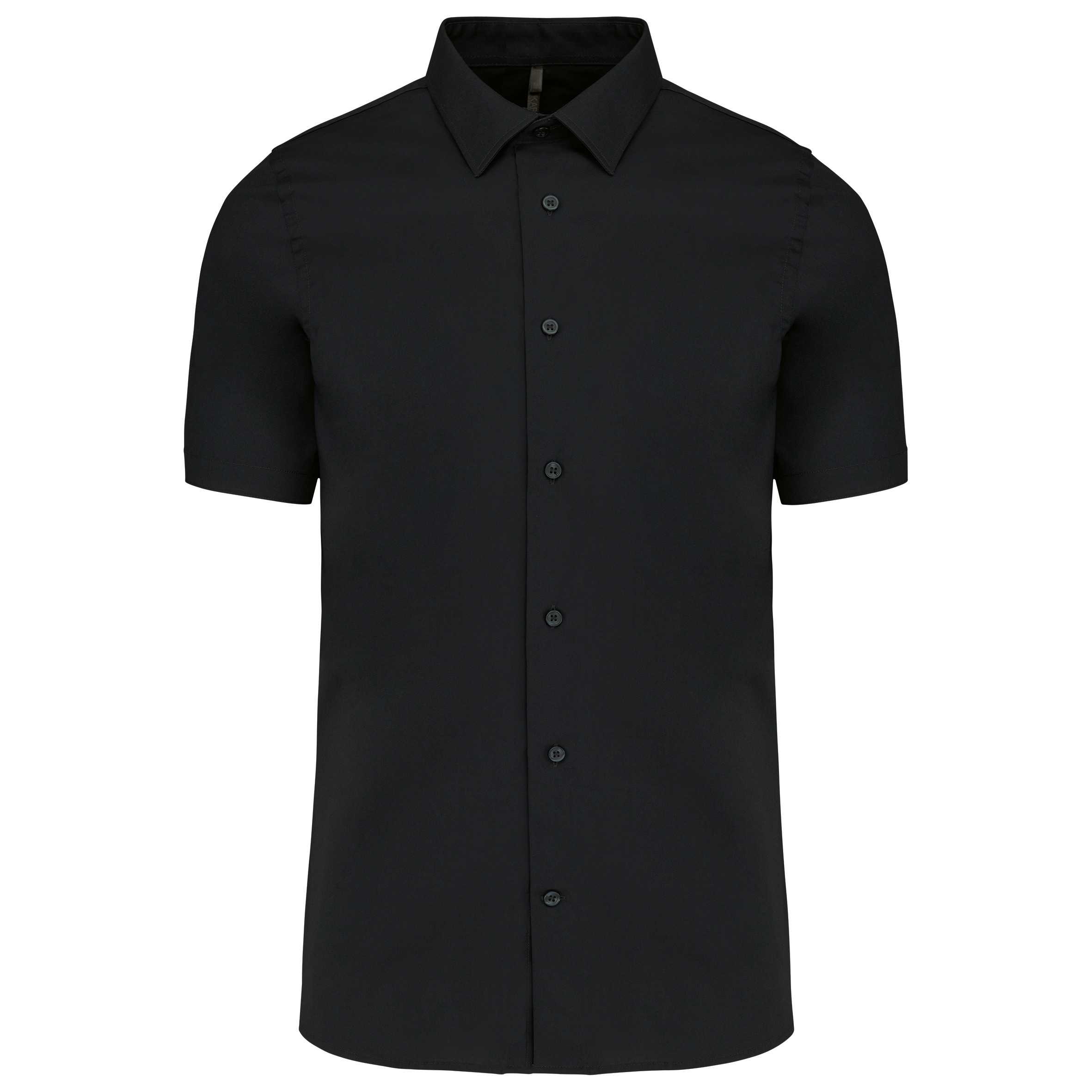 Camisa strech manga corta hombre Black