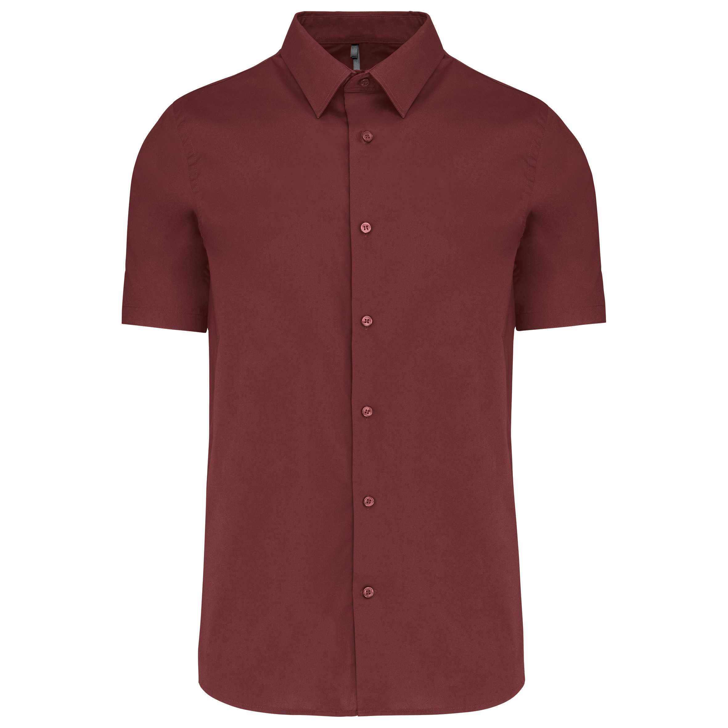Camisa strech manga corta hombre Wine