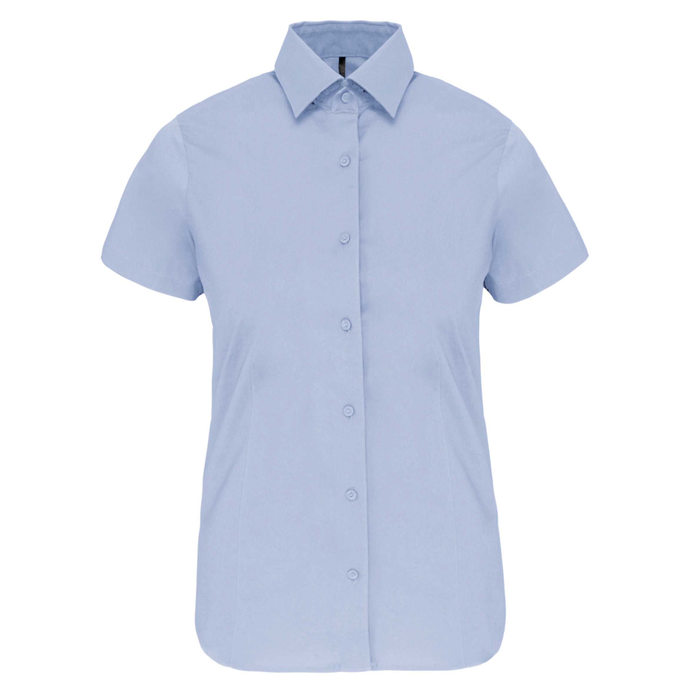 Camisa stretch manga corta mujer Light Blue