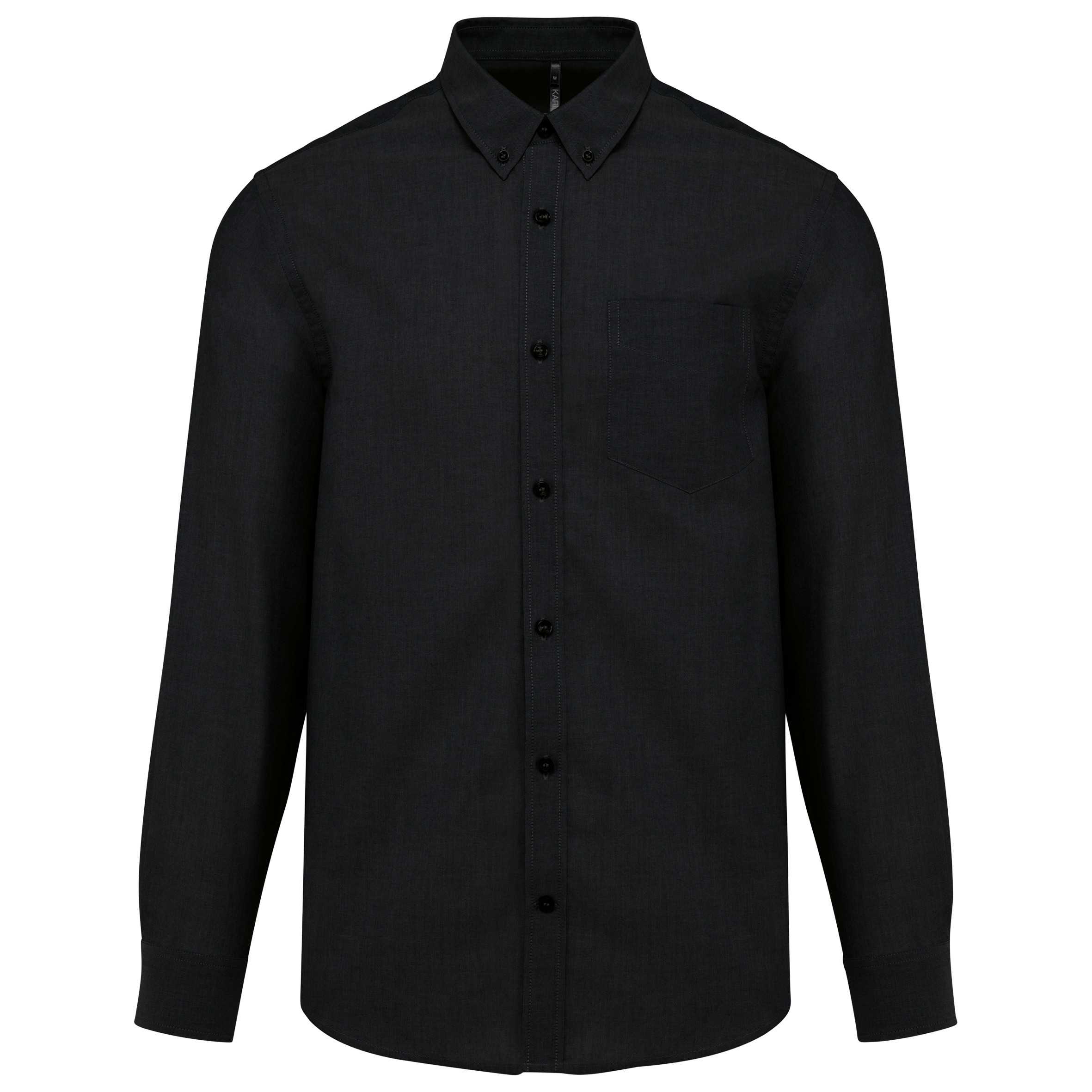 Camisa oxford manga larga hombre Black