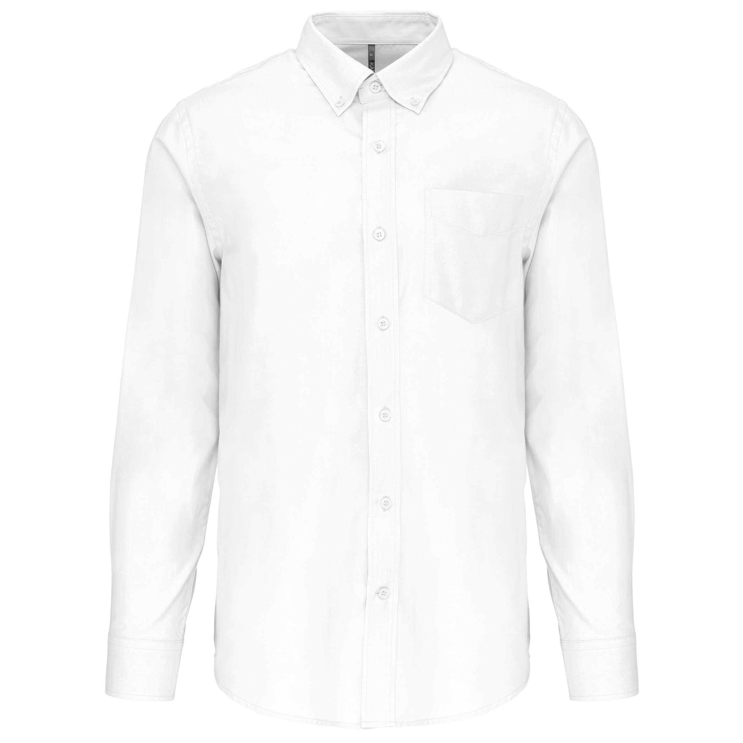 Camisa oxford manga larga hombre White