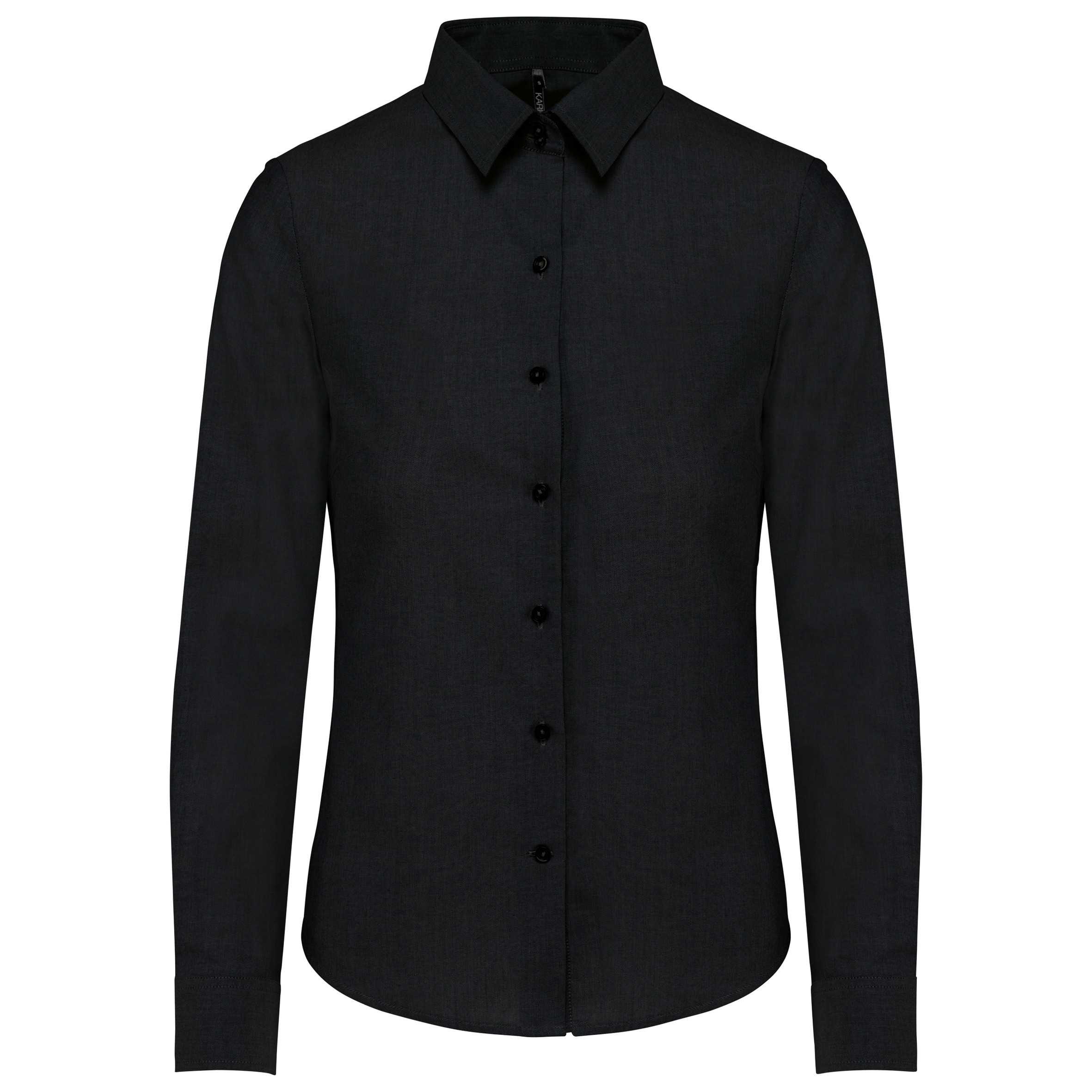 Camisa oxford manga larga mujer Black