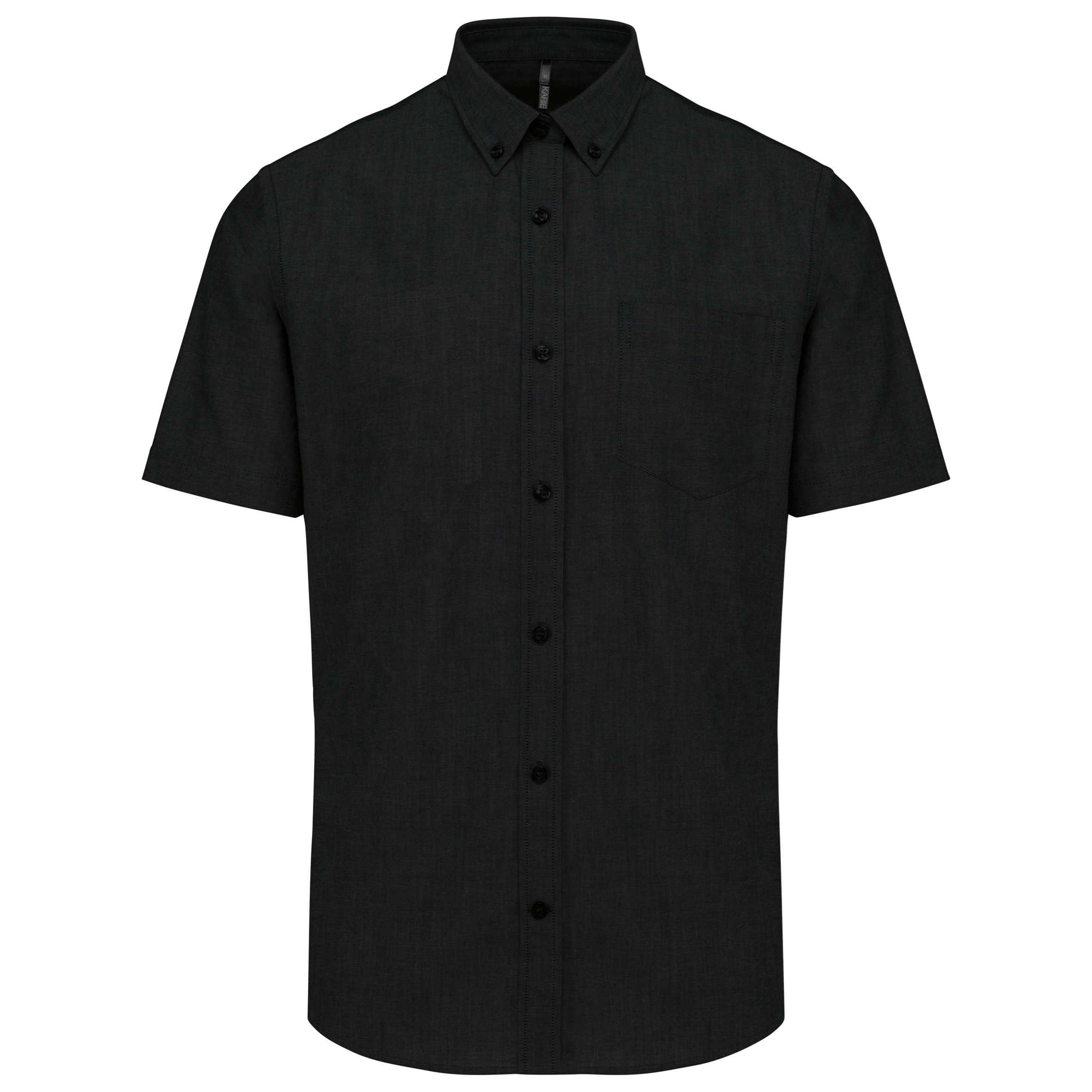 Camisa oxford manga corta hombre Black