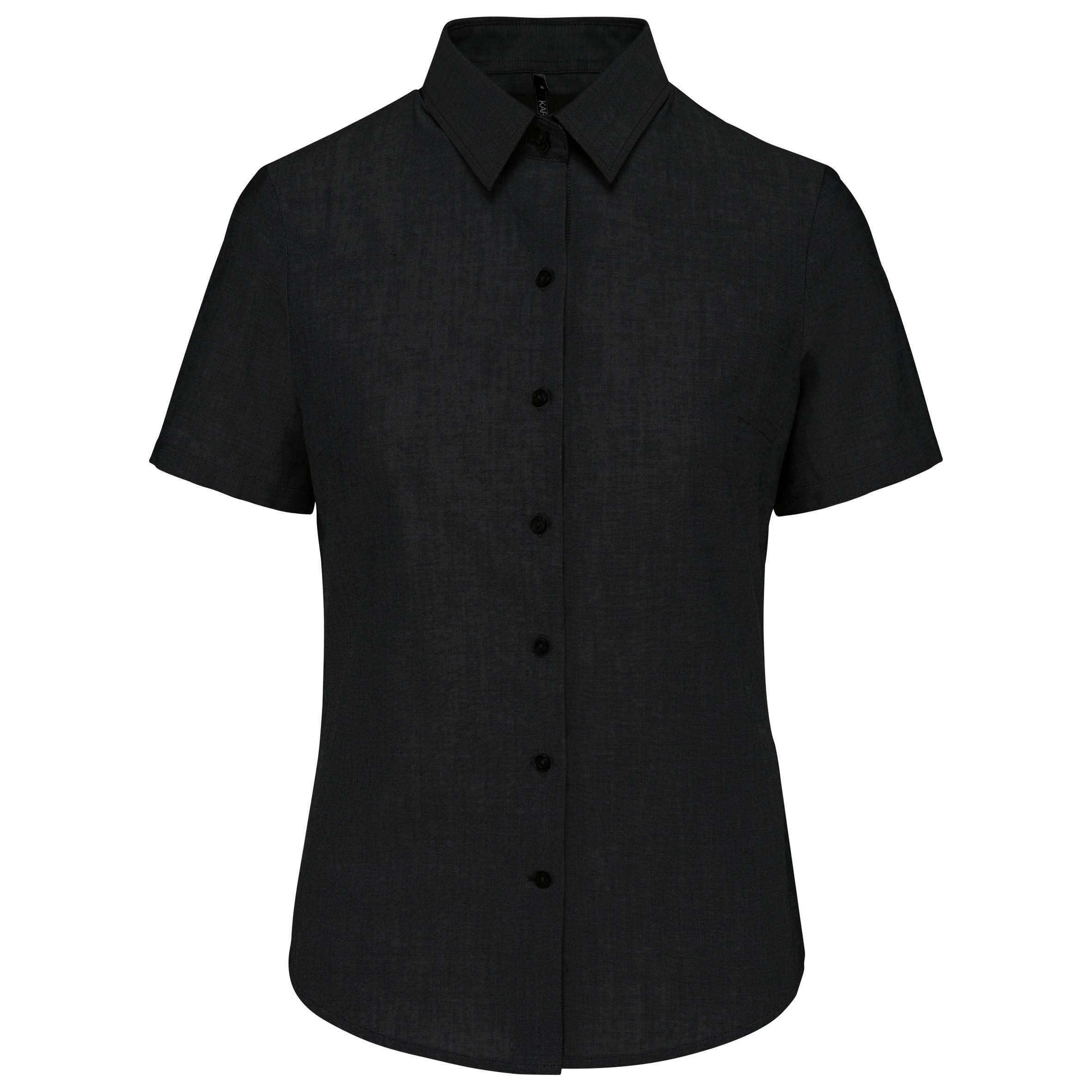 Camisa oxford manga corta mujer Black