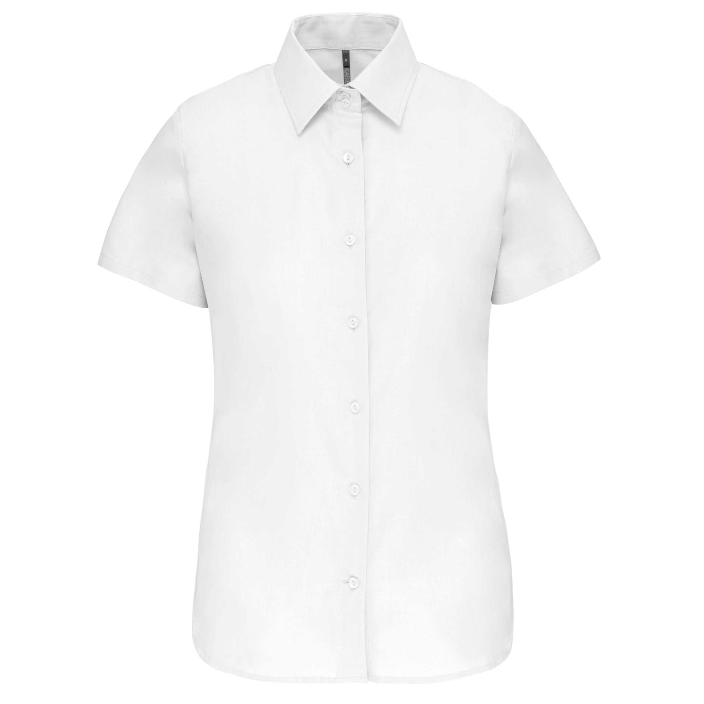 Camisa oxford manga corta mujer White
