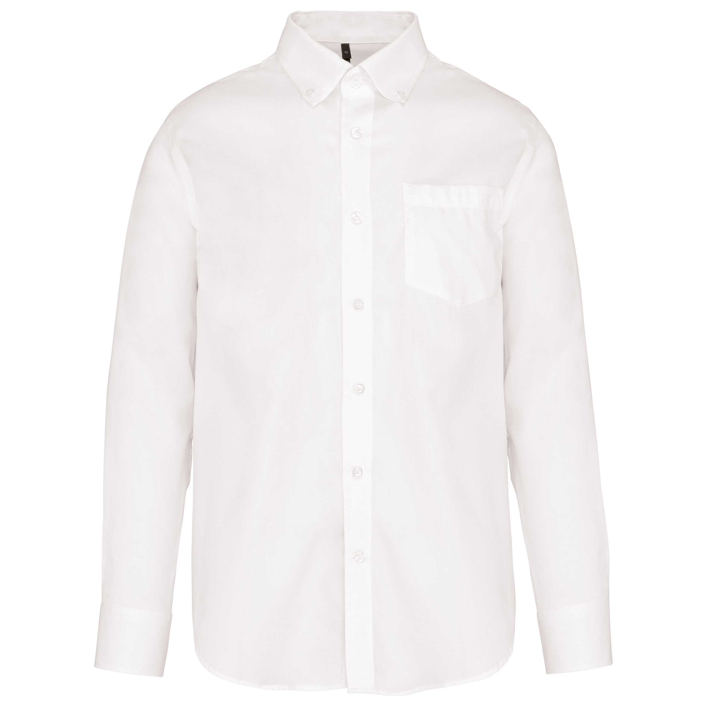 Camisa no-plancha manga larga hombre White