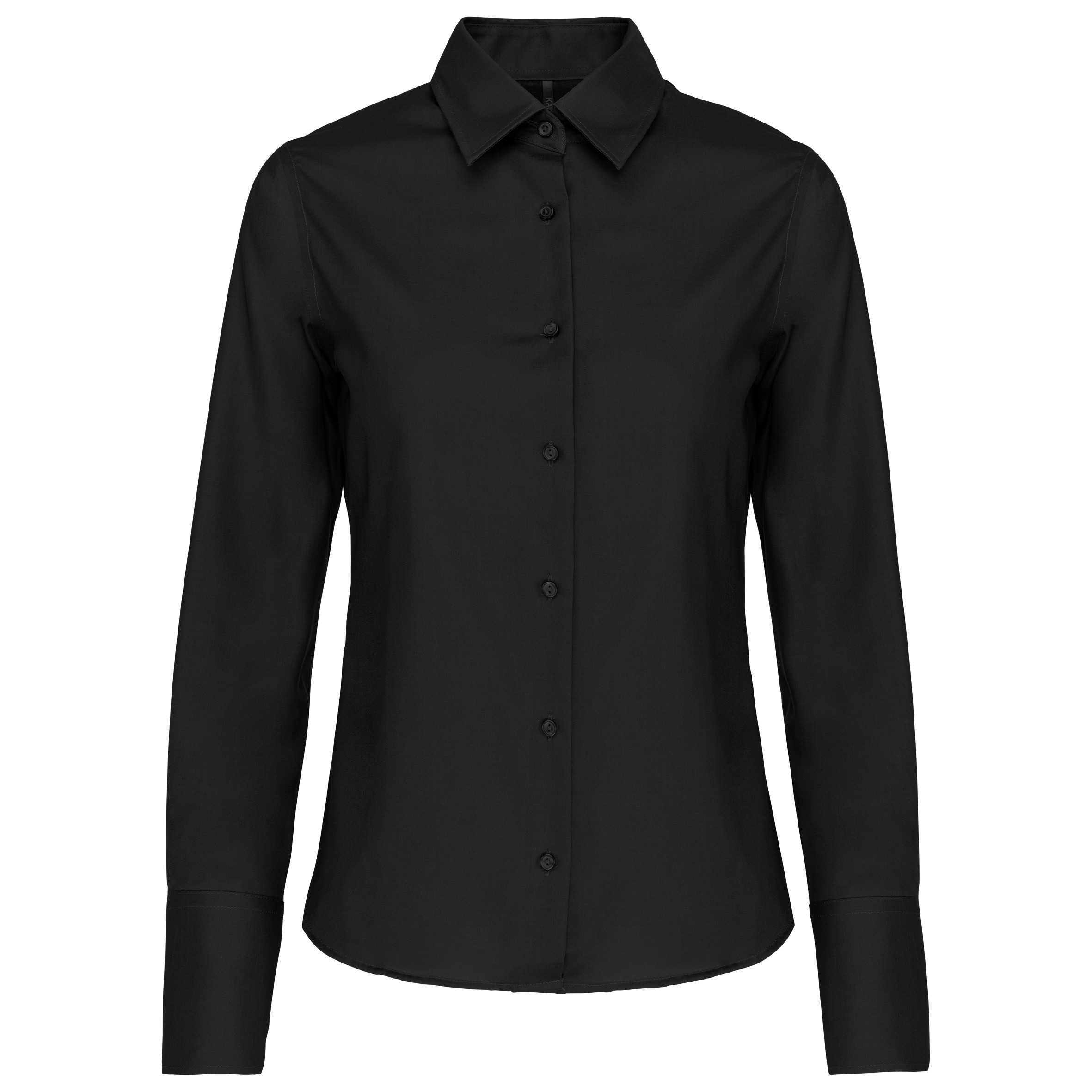Camisa no-plancha manga larga mujer Black