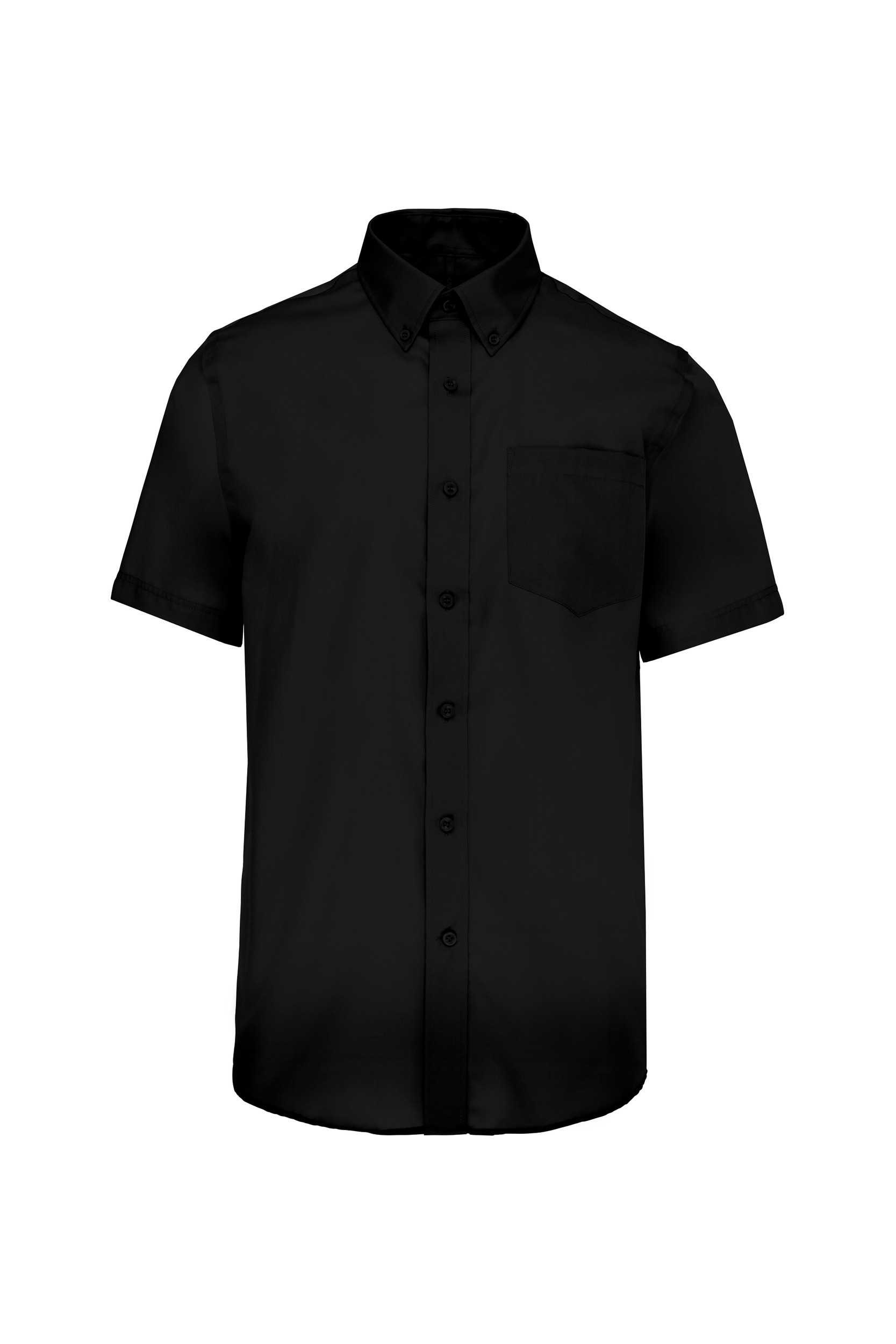 Camisa micro sarga no-plancha manga corta hombre Black