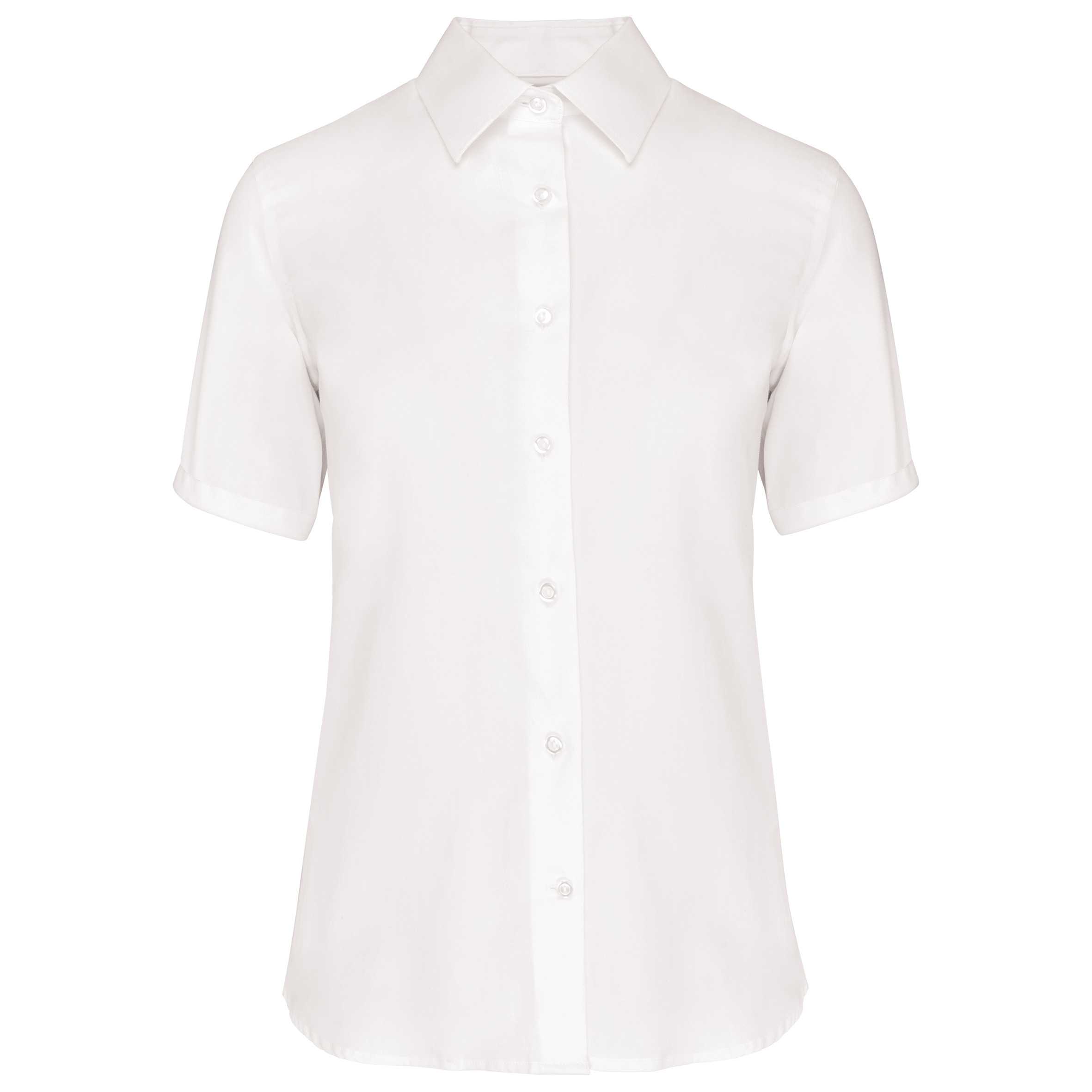 Camisa no-plancha manga corta mujer White