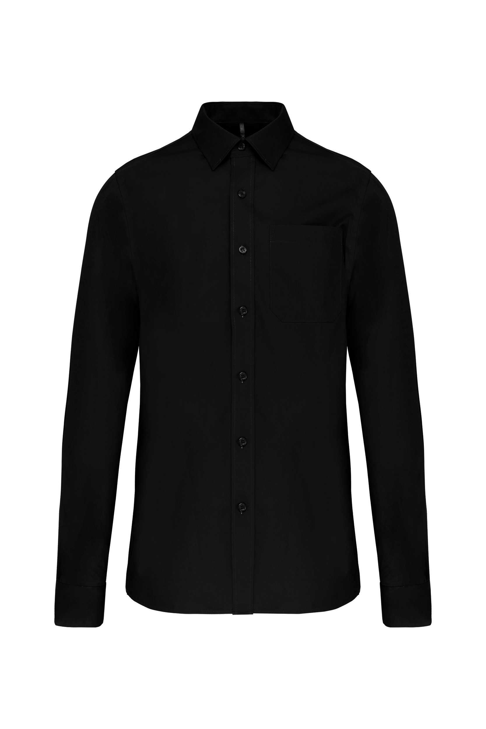 Camisa popelina manga larga hombre Black