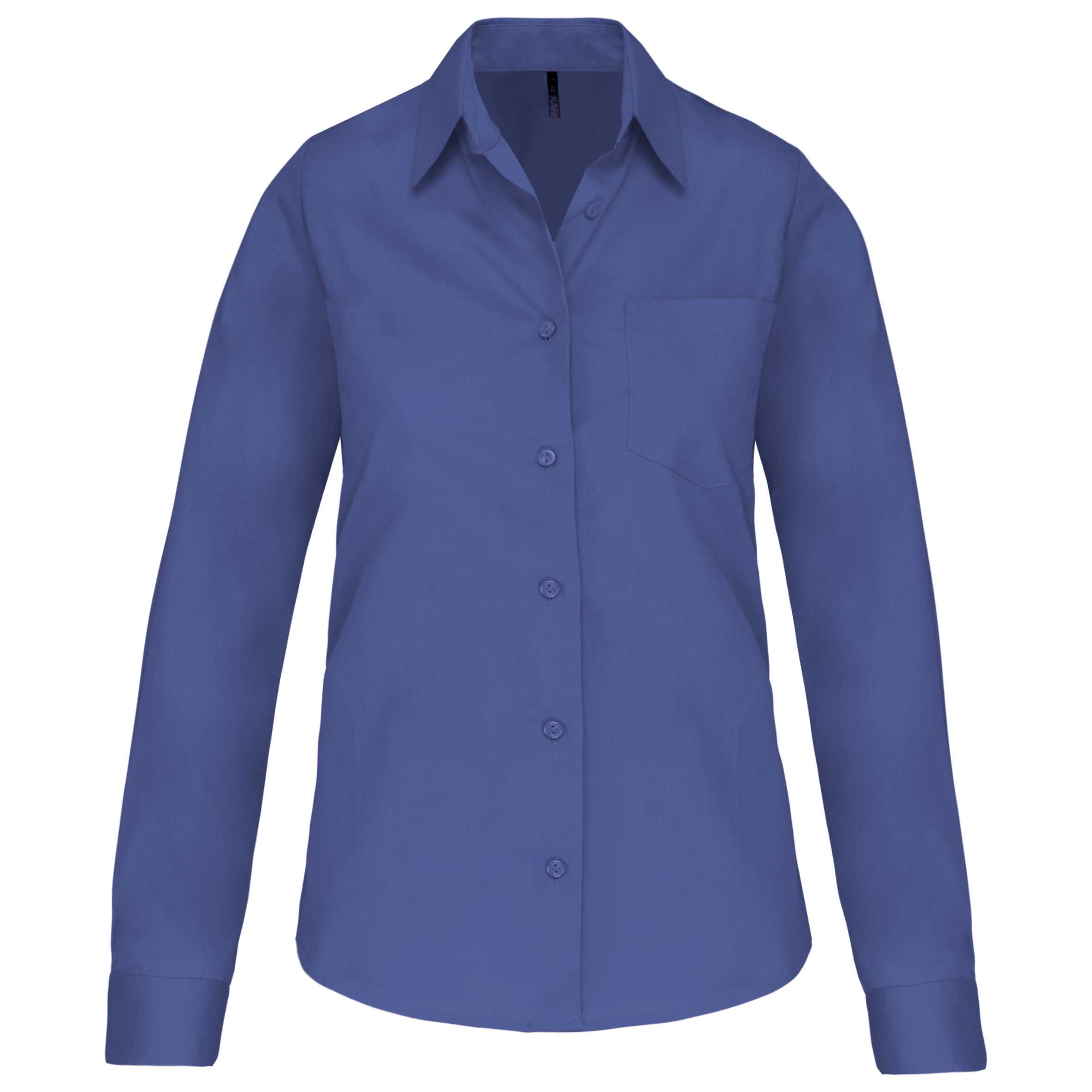 Camisa popelina manga larga mujer Cobalt Blue