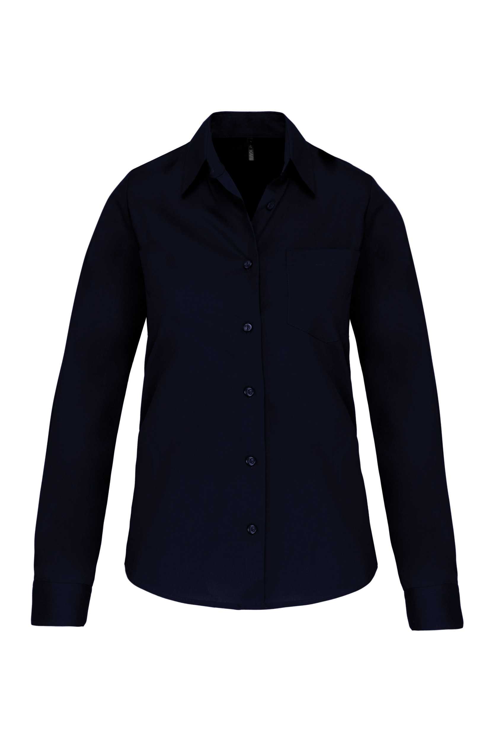 Camisa popelina manga larga mujer Navy