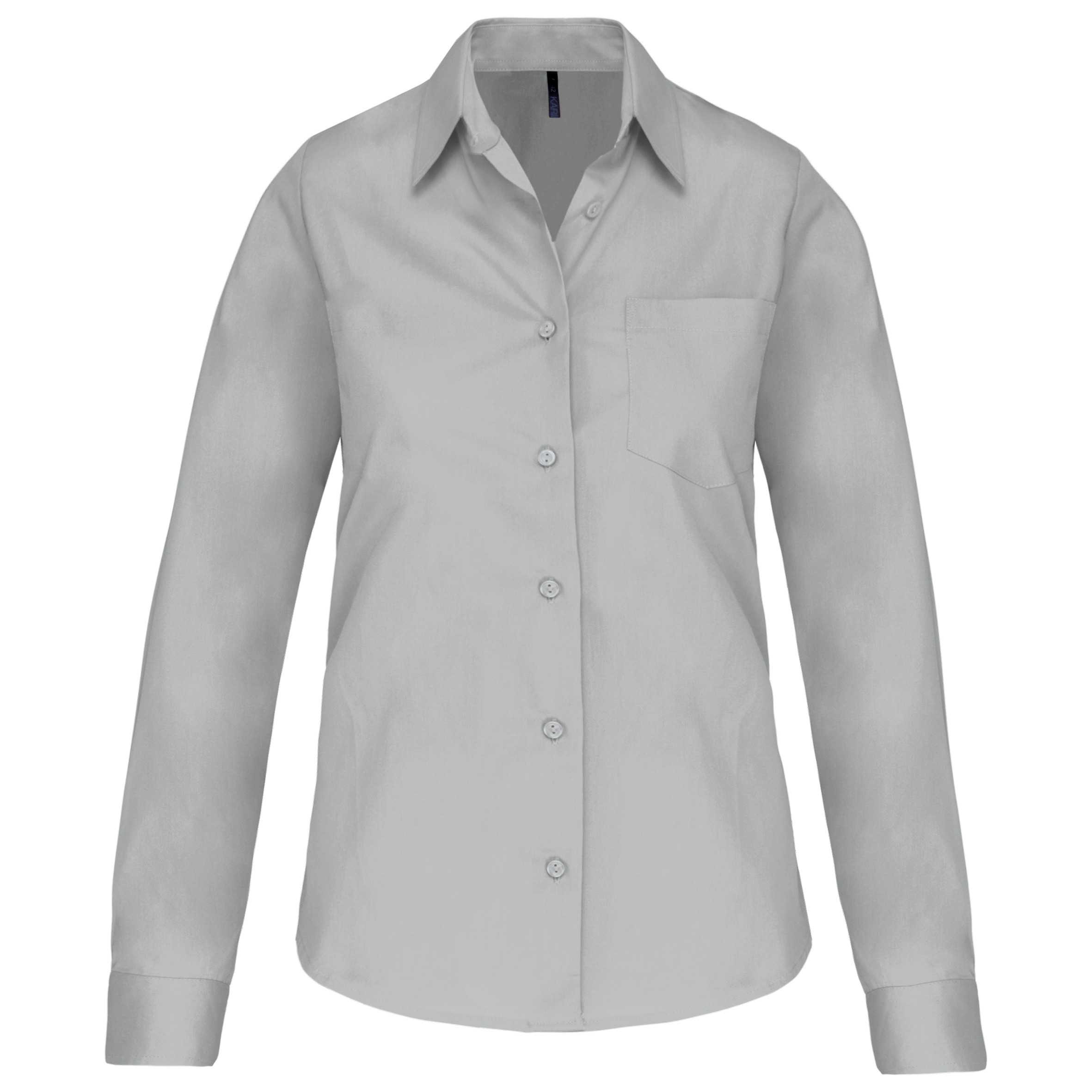 Camisa popelina manga larga mujer Snow Grey