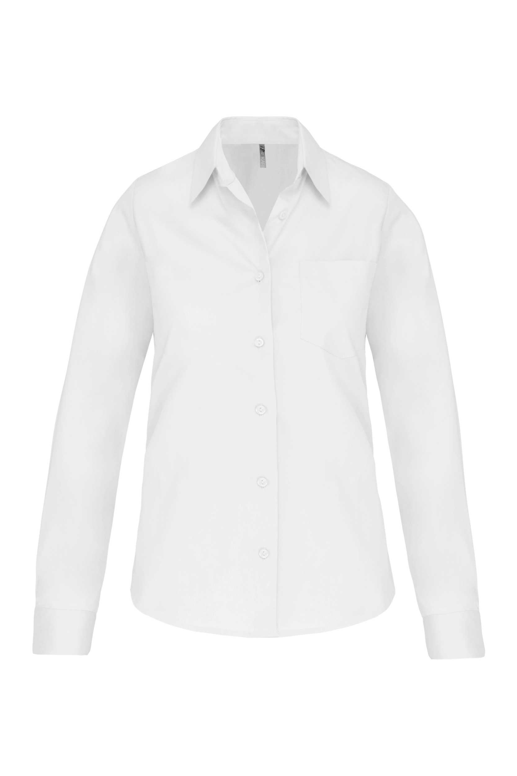 Camisa popelina manga larga mujer White