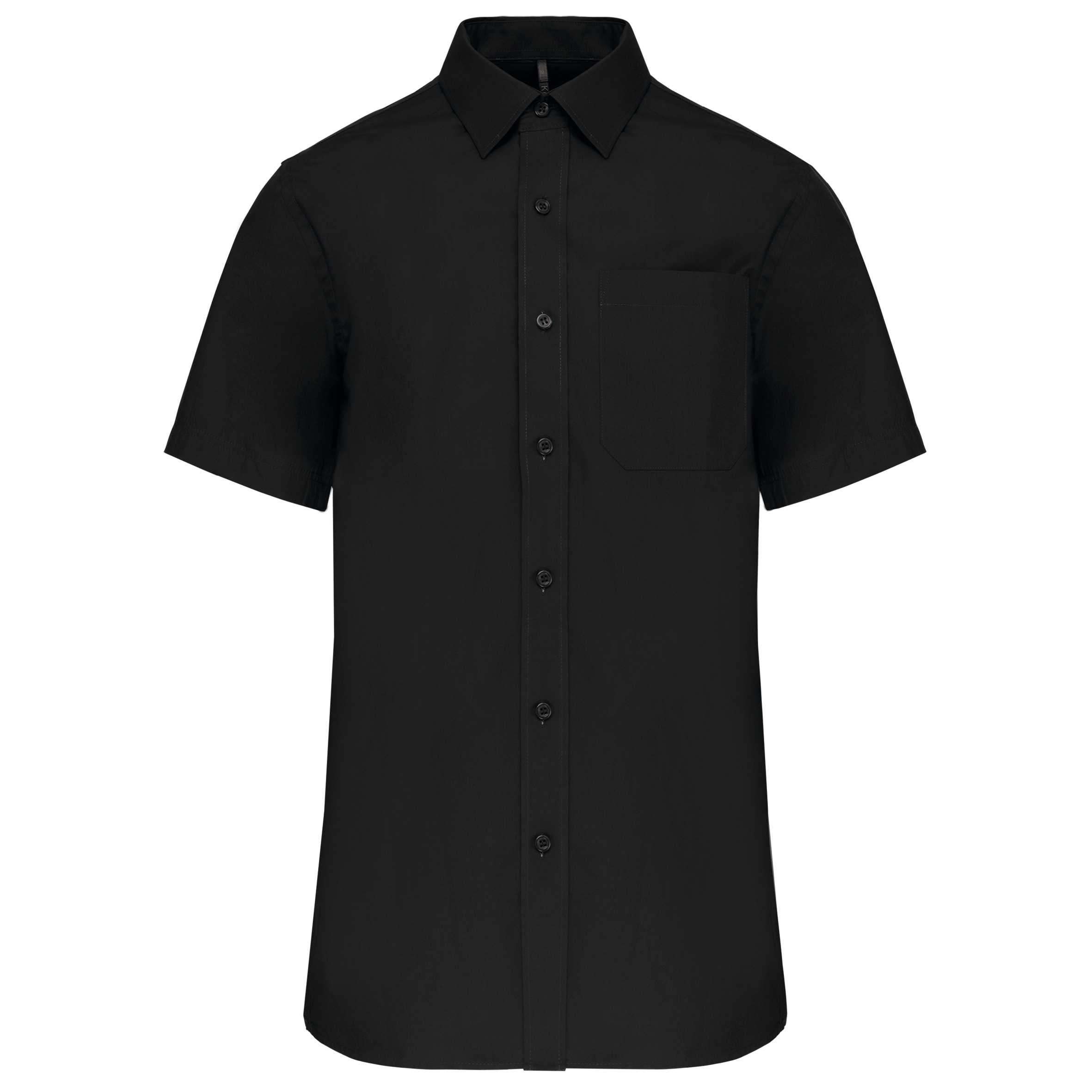 Camisa popelina manga corta hombre Black