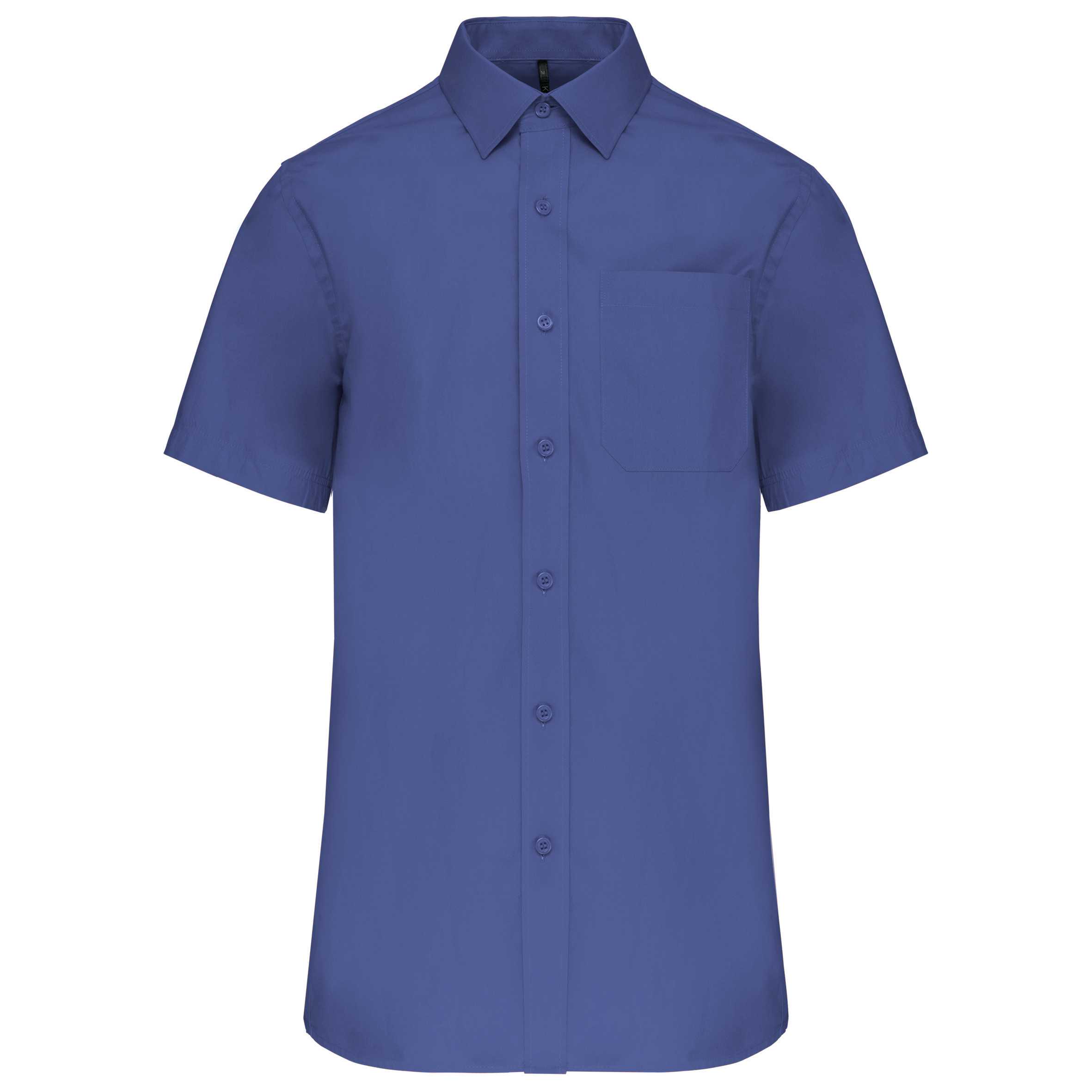 Camisa popelina manga corta hombre Cobalt Blue
