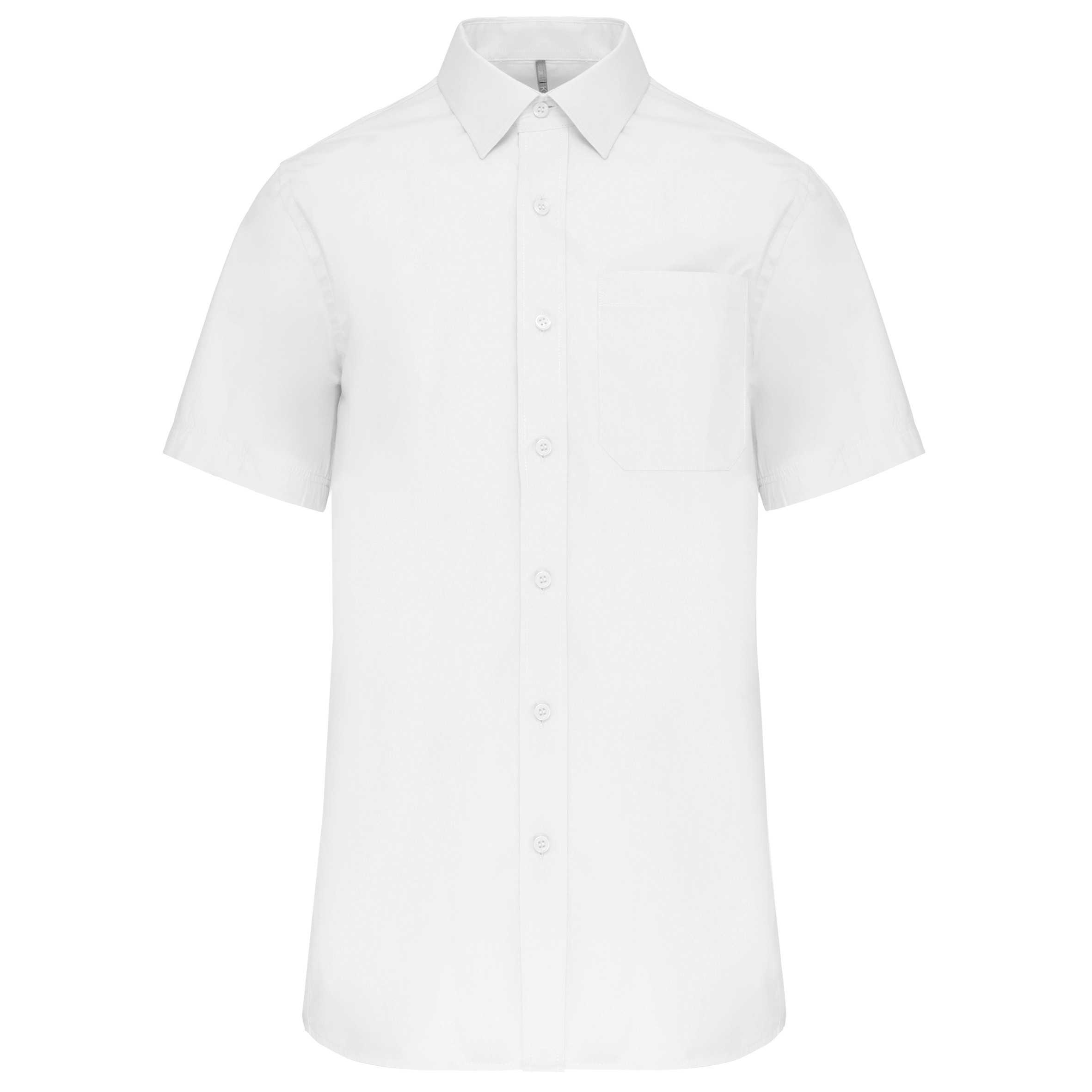 Camisa popelina manga corta hombre White
