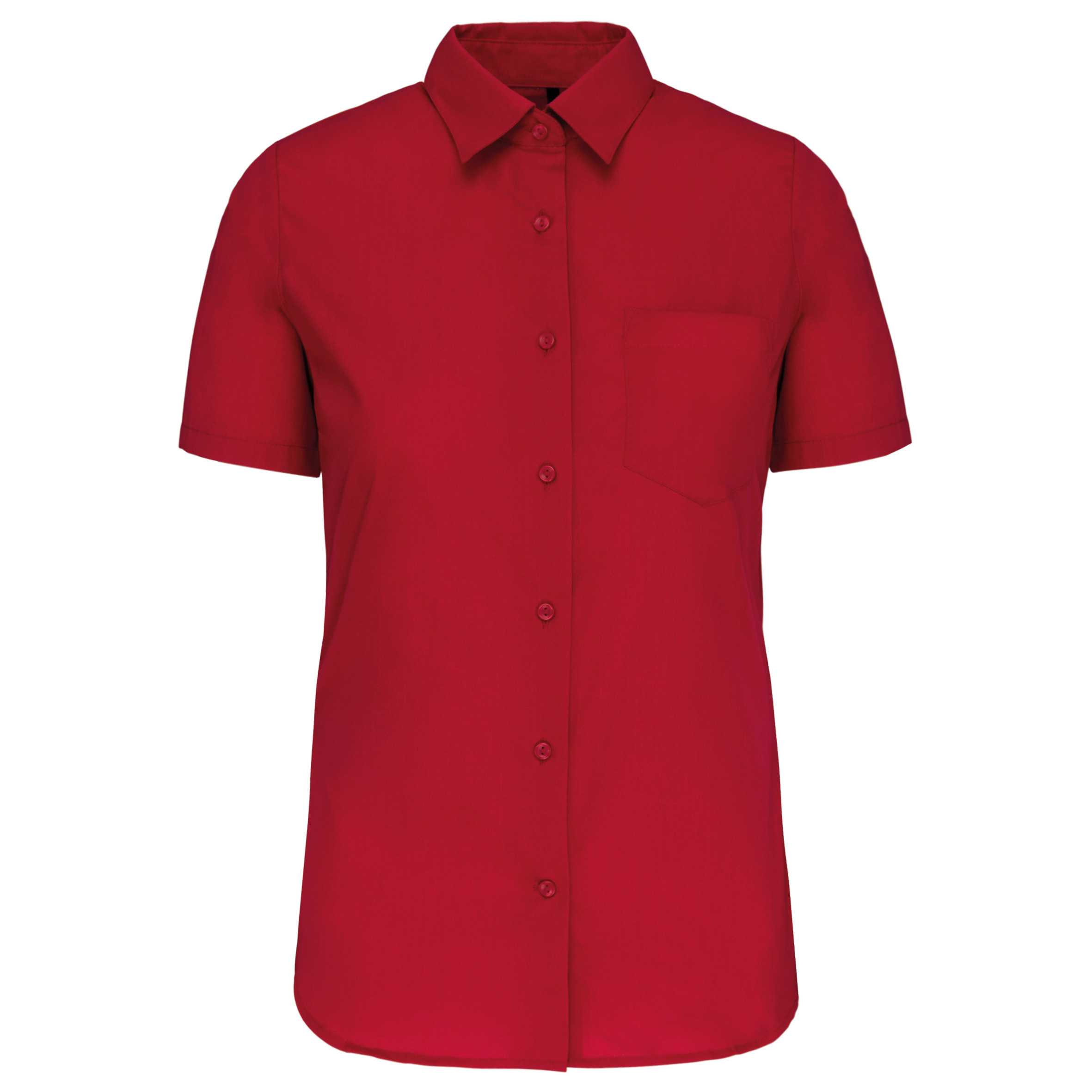 Camisa popelina manga corta mujer Classic Red