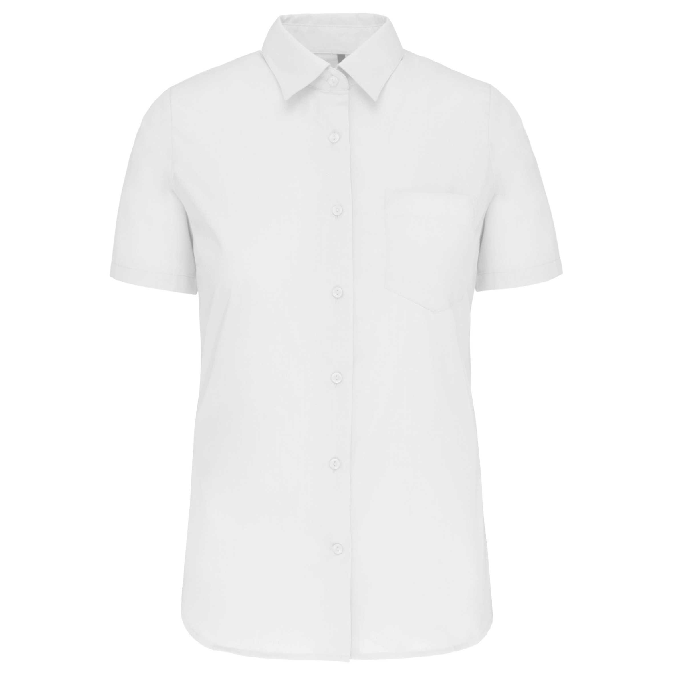 Camisa popelina manga corta mujer White