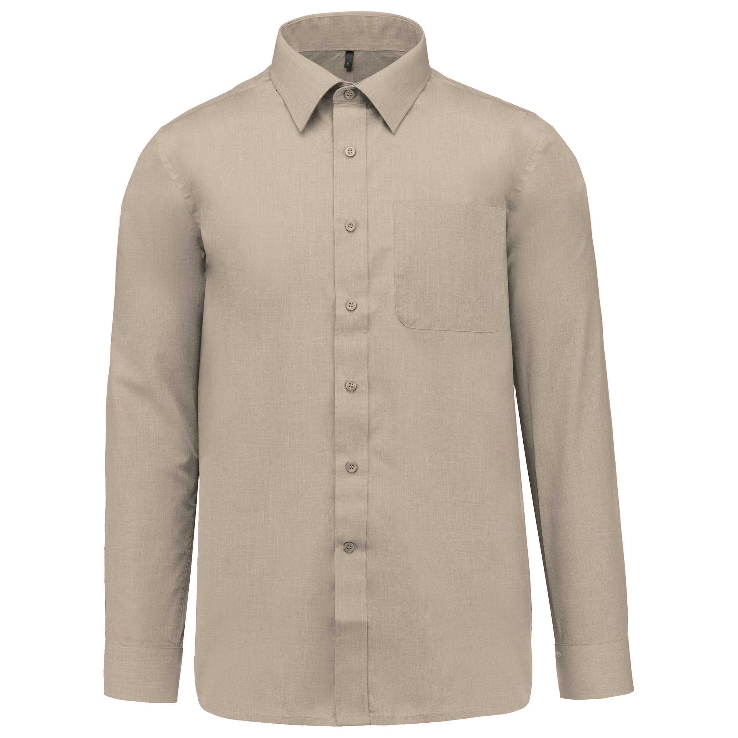 Camisa popelina de polialgodón de fácil cuidado hombre Beige