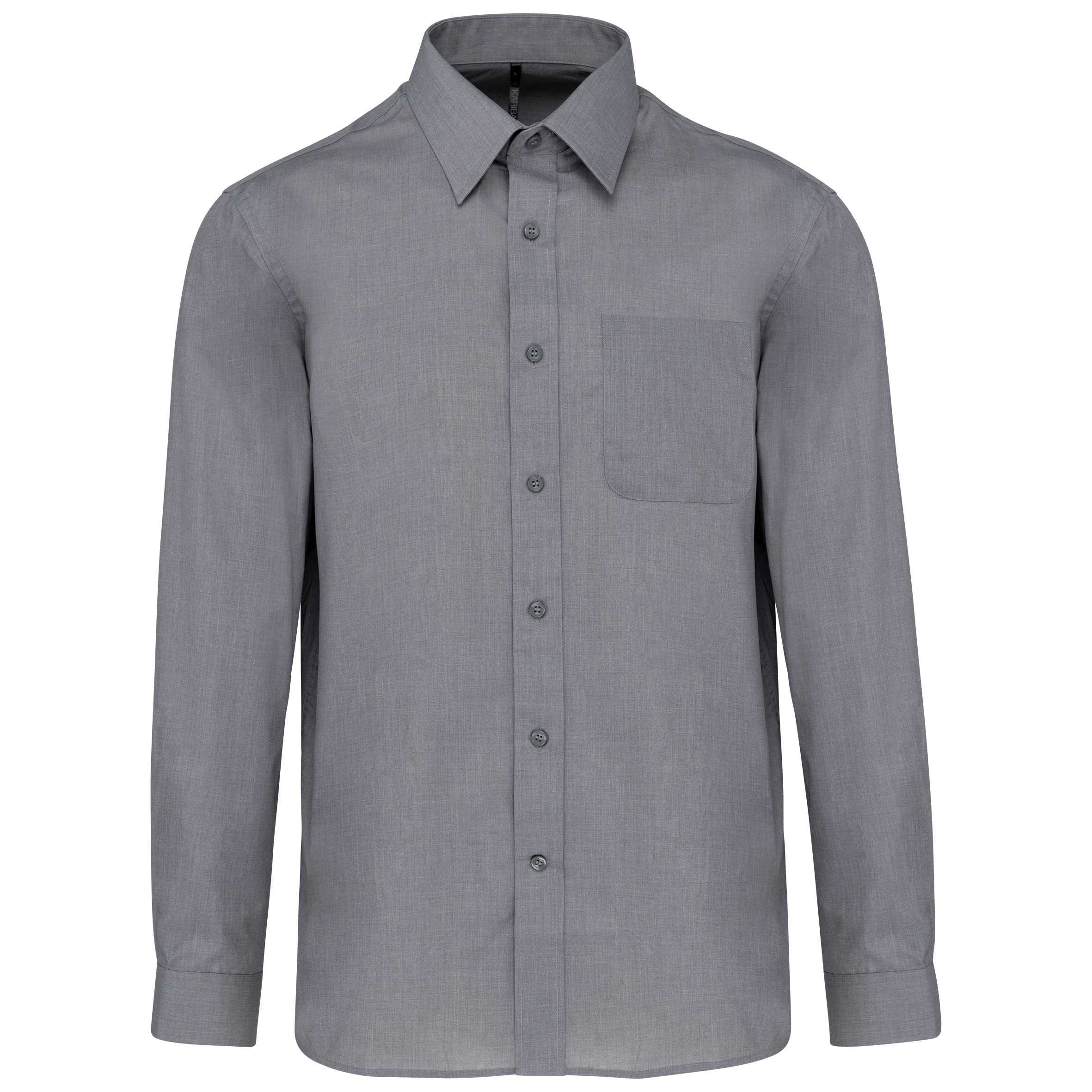 Camisa popelina de polialgodón de fácil cuidado hombre Marl Storm Grey