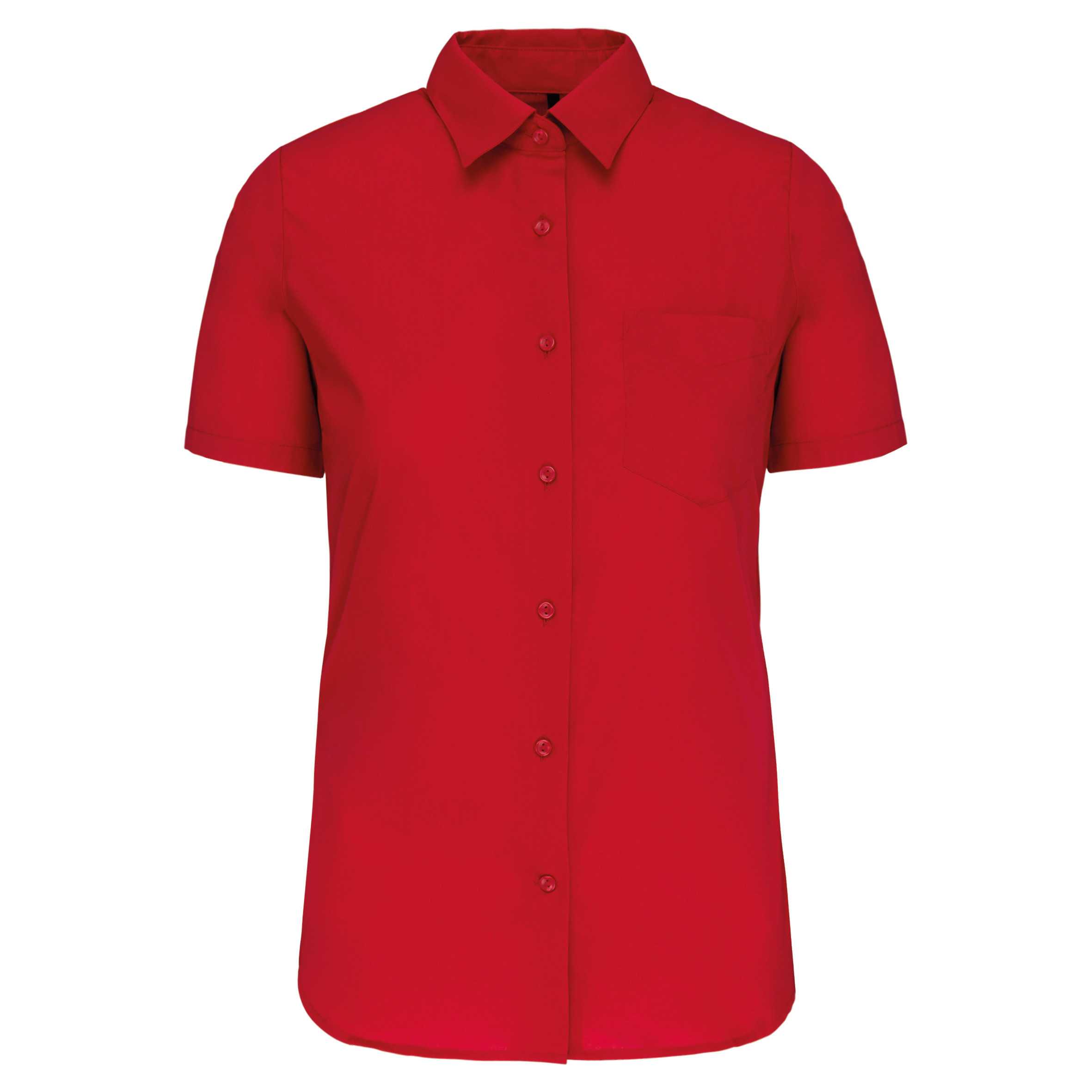 Camisa popelina de polialgodón manga corta de fácil cuidado mujer Classic Red