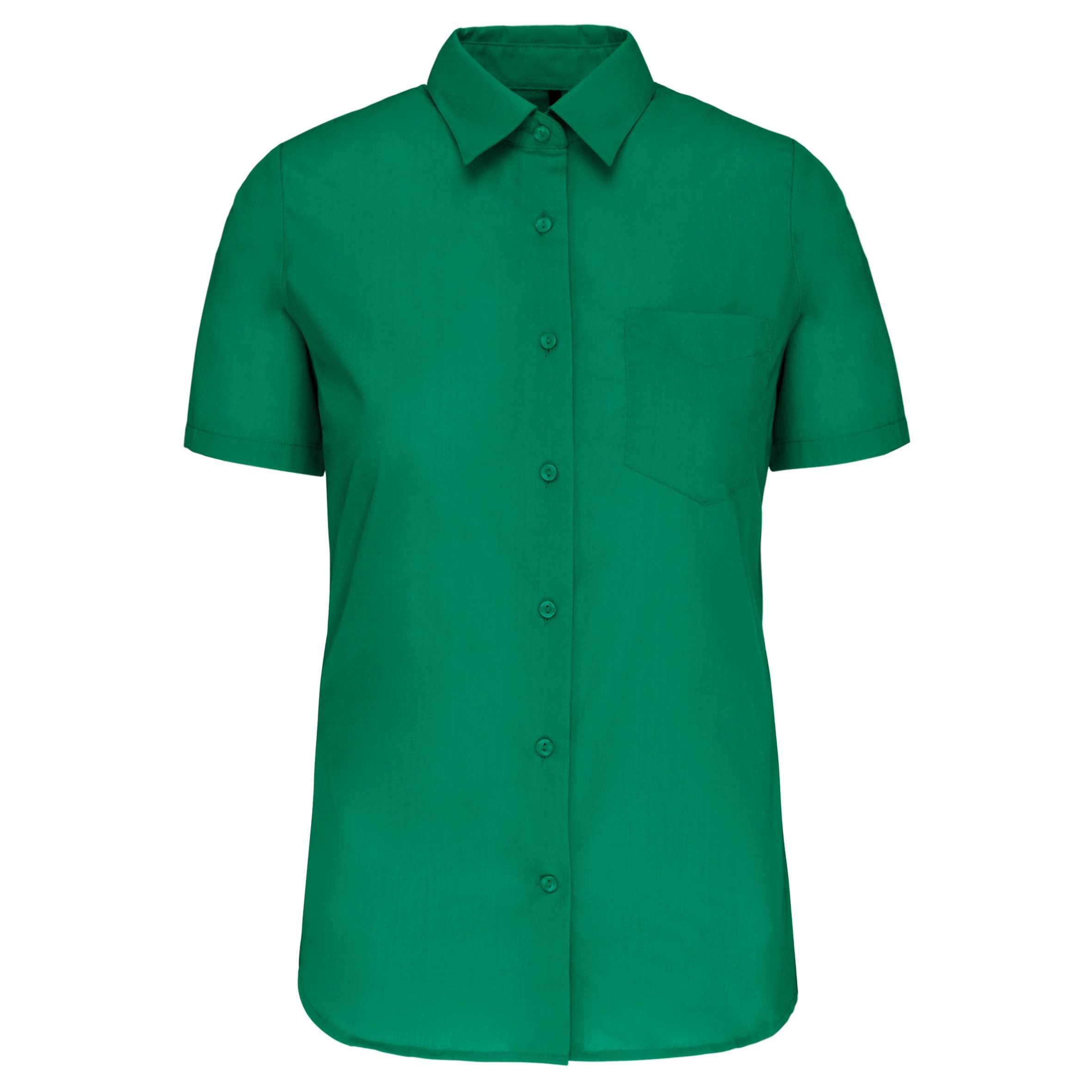 Camisa popelina de polialgodón manga corta de fácil cuidado mujer Kelly Green