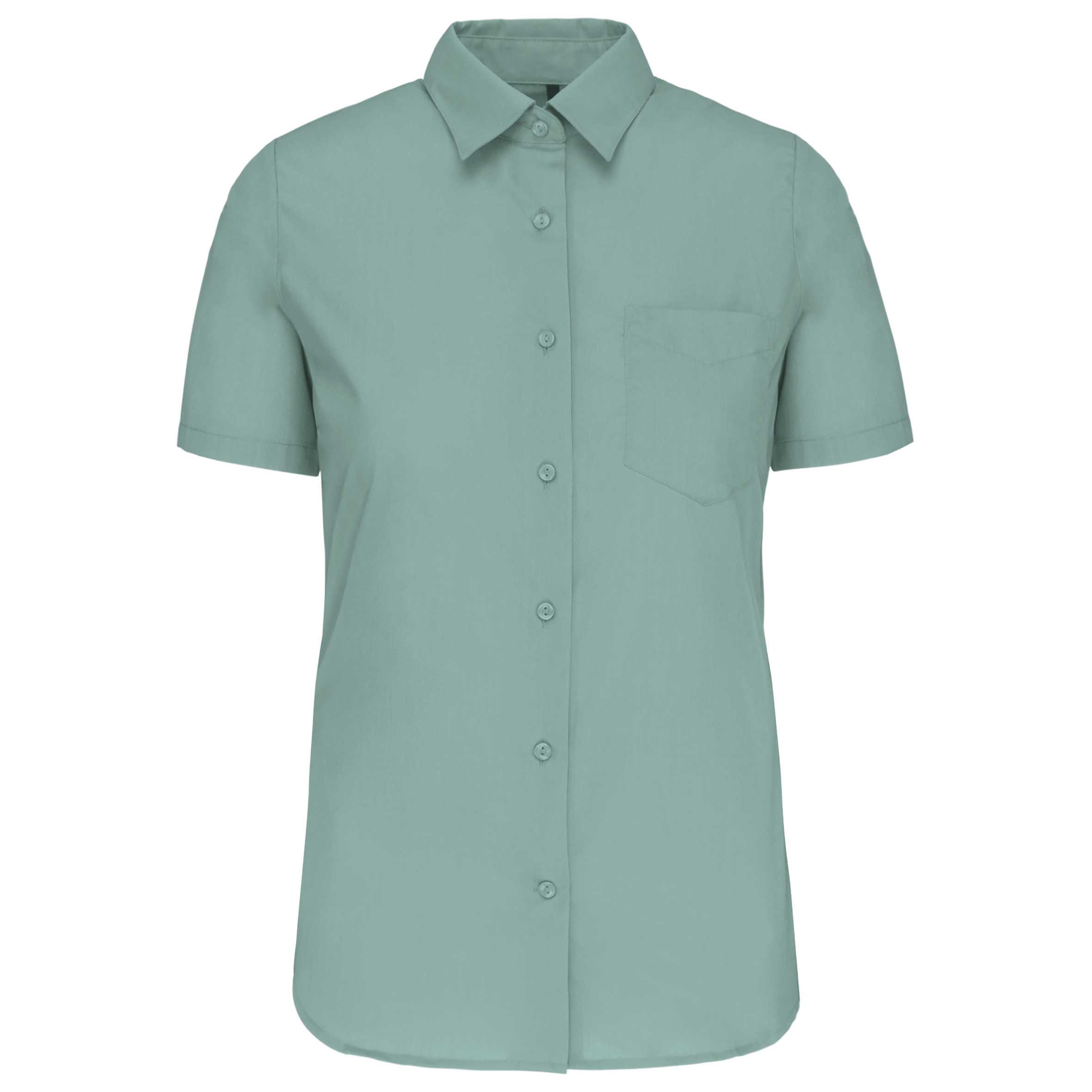 Camisa popelina de polialgodón manga corta de fácil cuidado mujer Sage