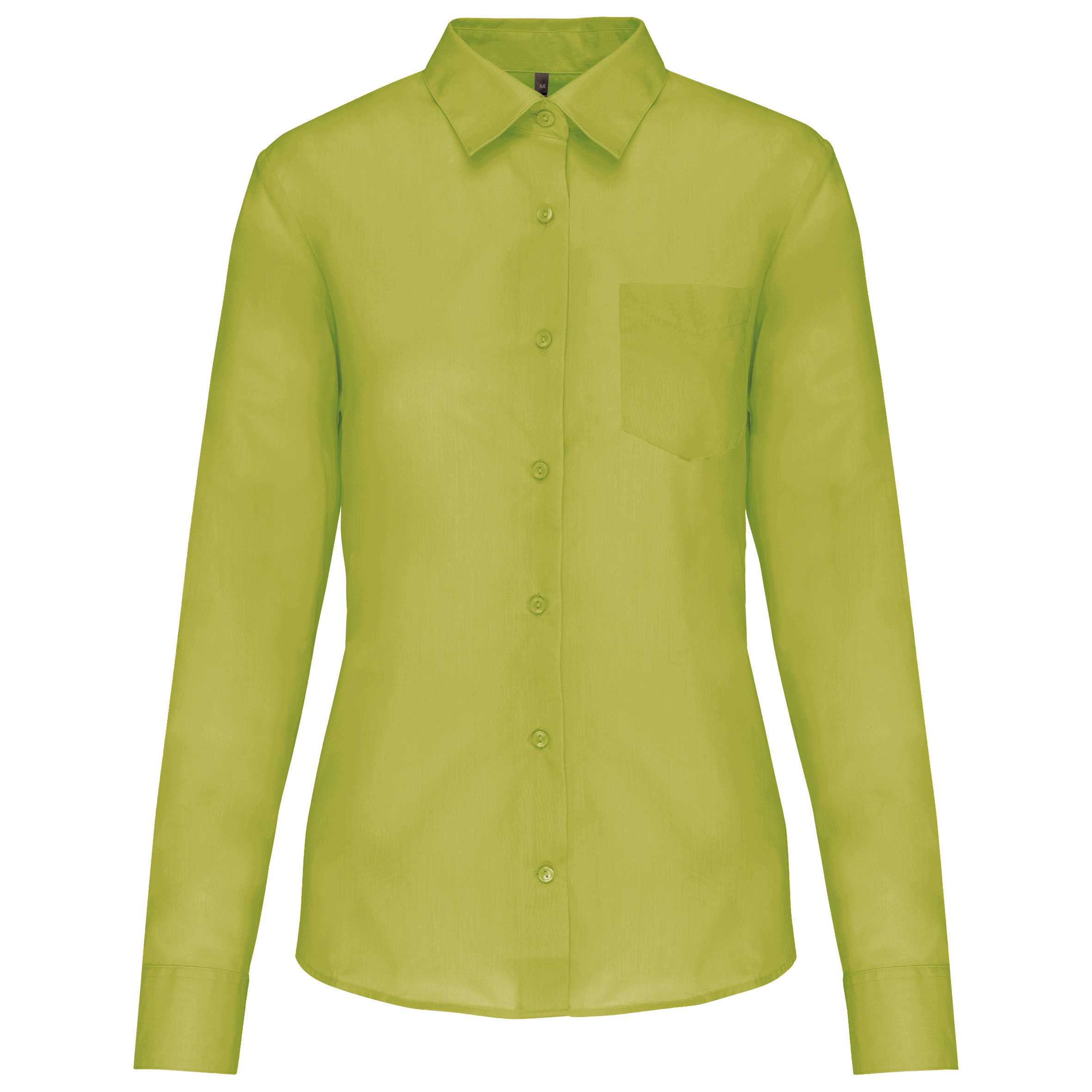 Camisa popelina de polialgodón manga corta mujer Burnt Lime