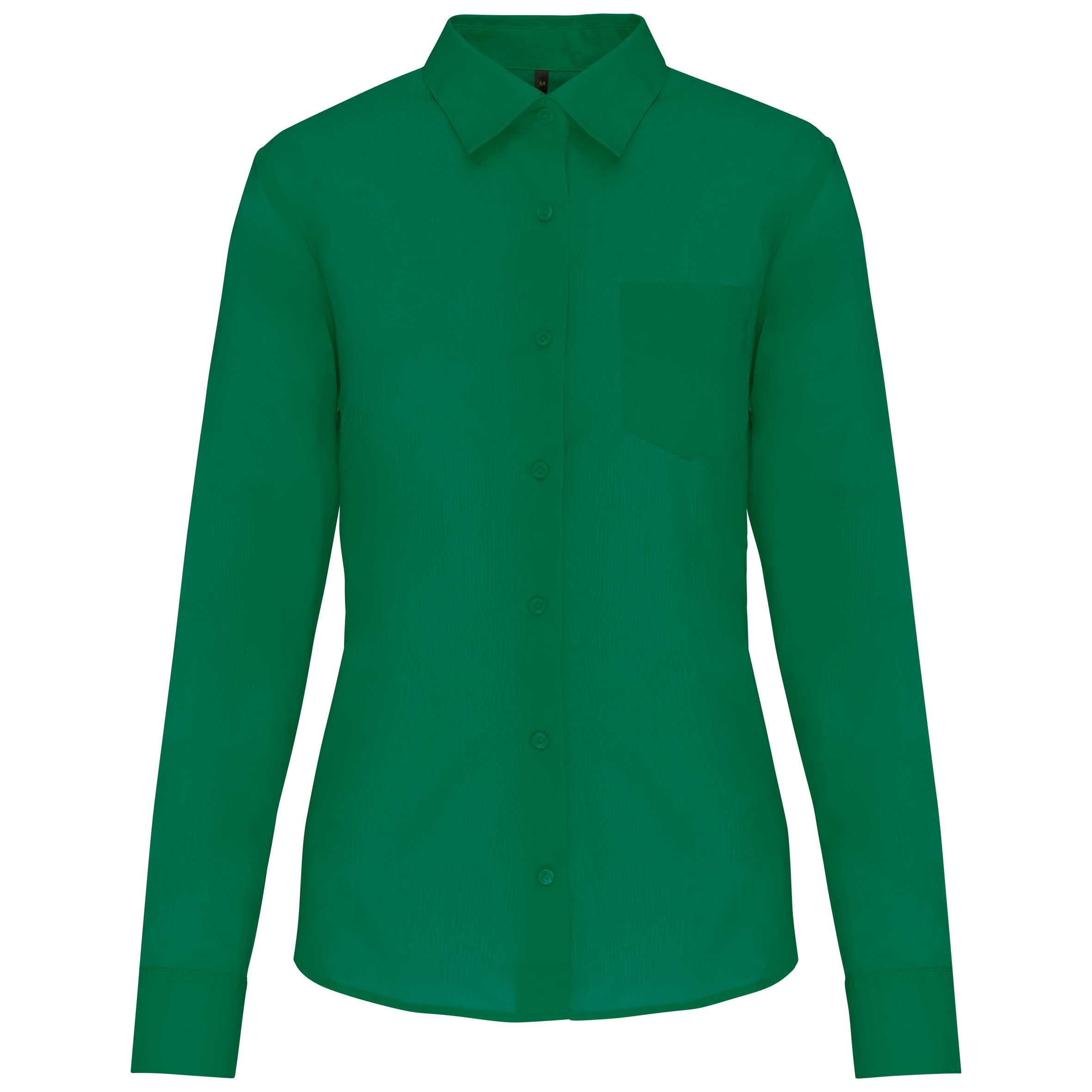 Camisa popelina de polialgodón manga corta mujer Kelly Green