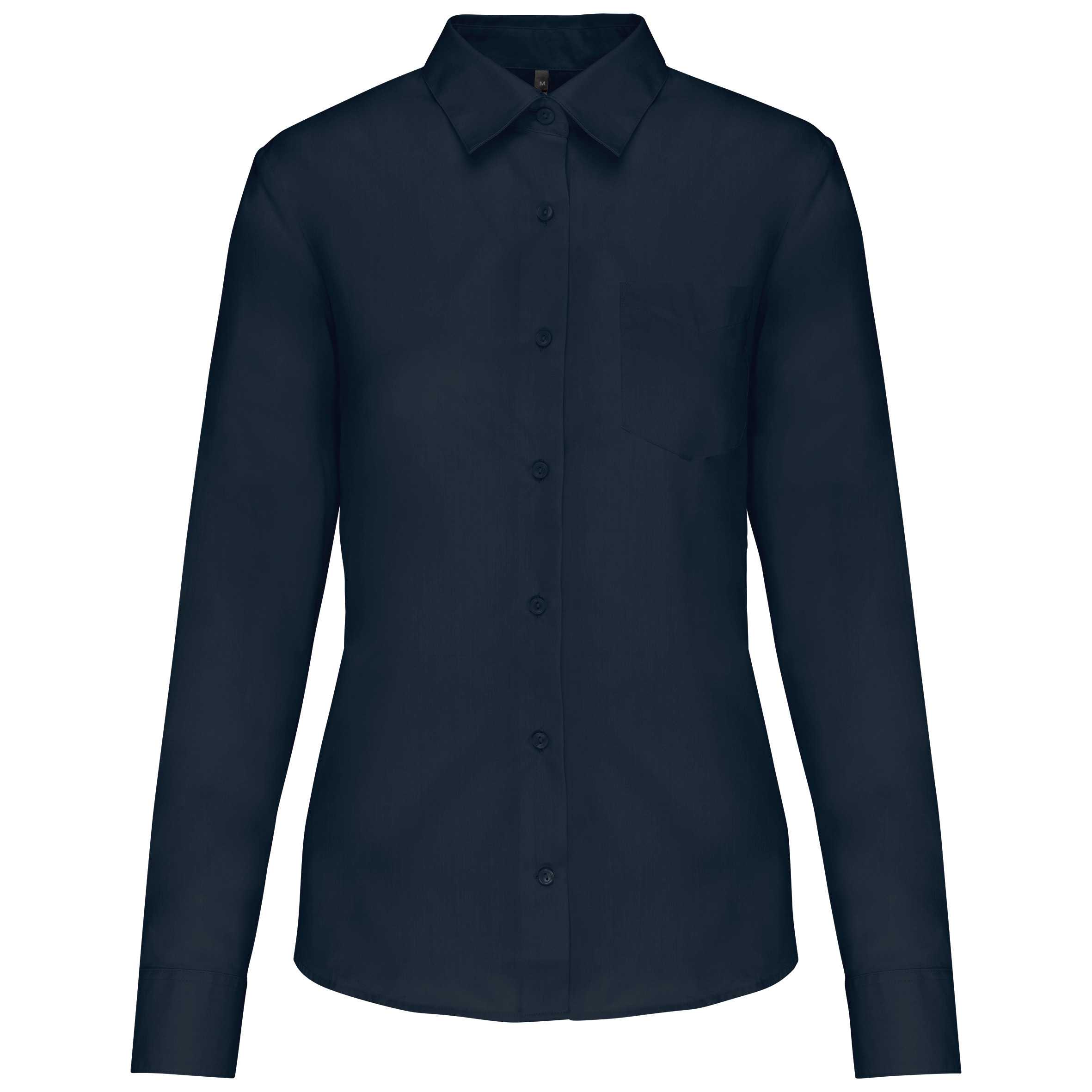 Camisa popelina de polialgodón manga corta mujer Navy