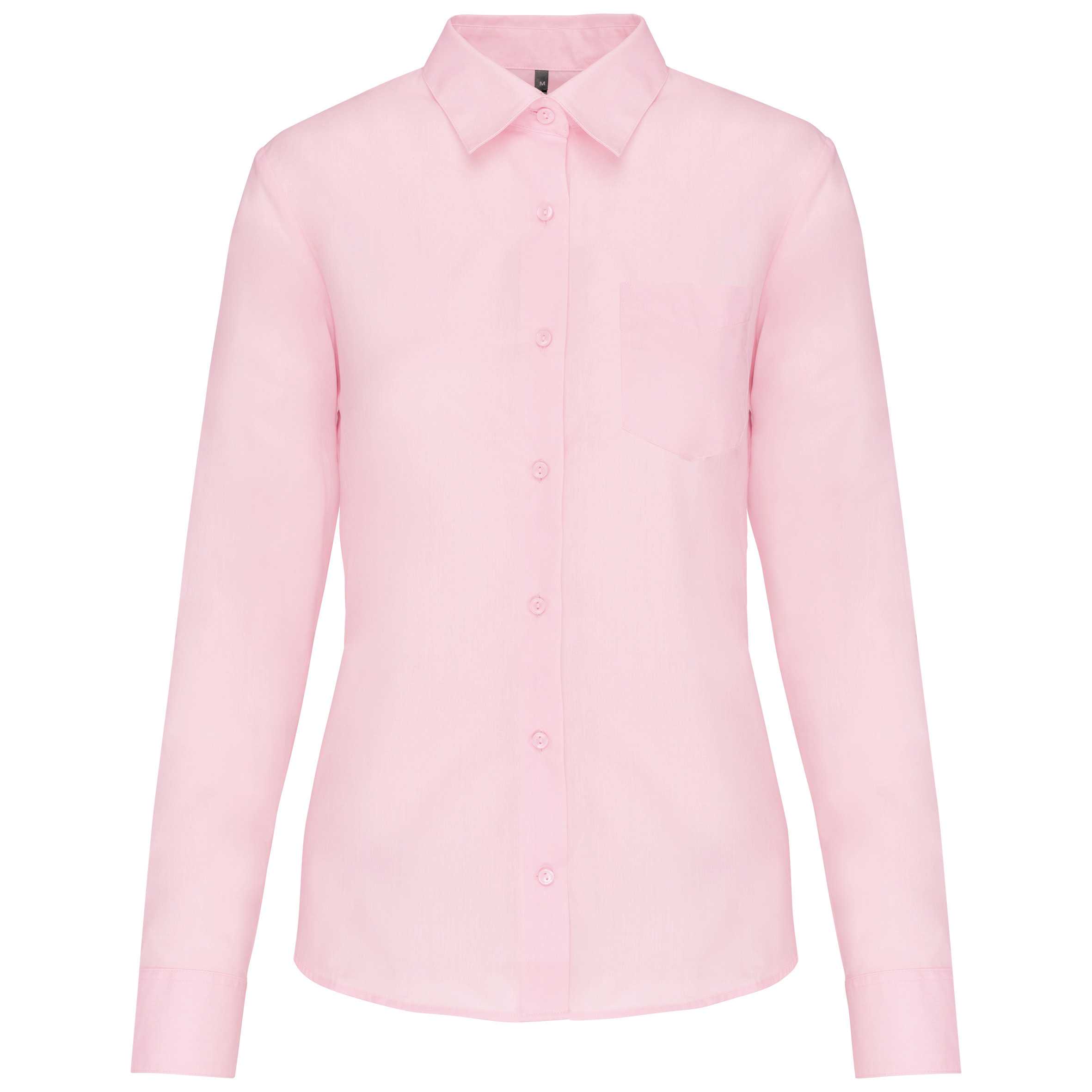 Camisa popelina de polialgodón manga corta mujer Pale Pink