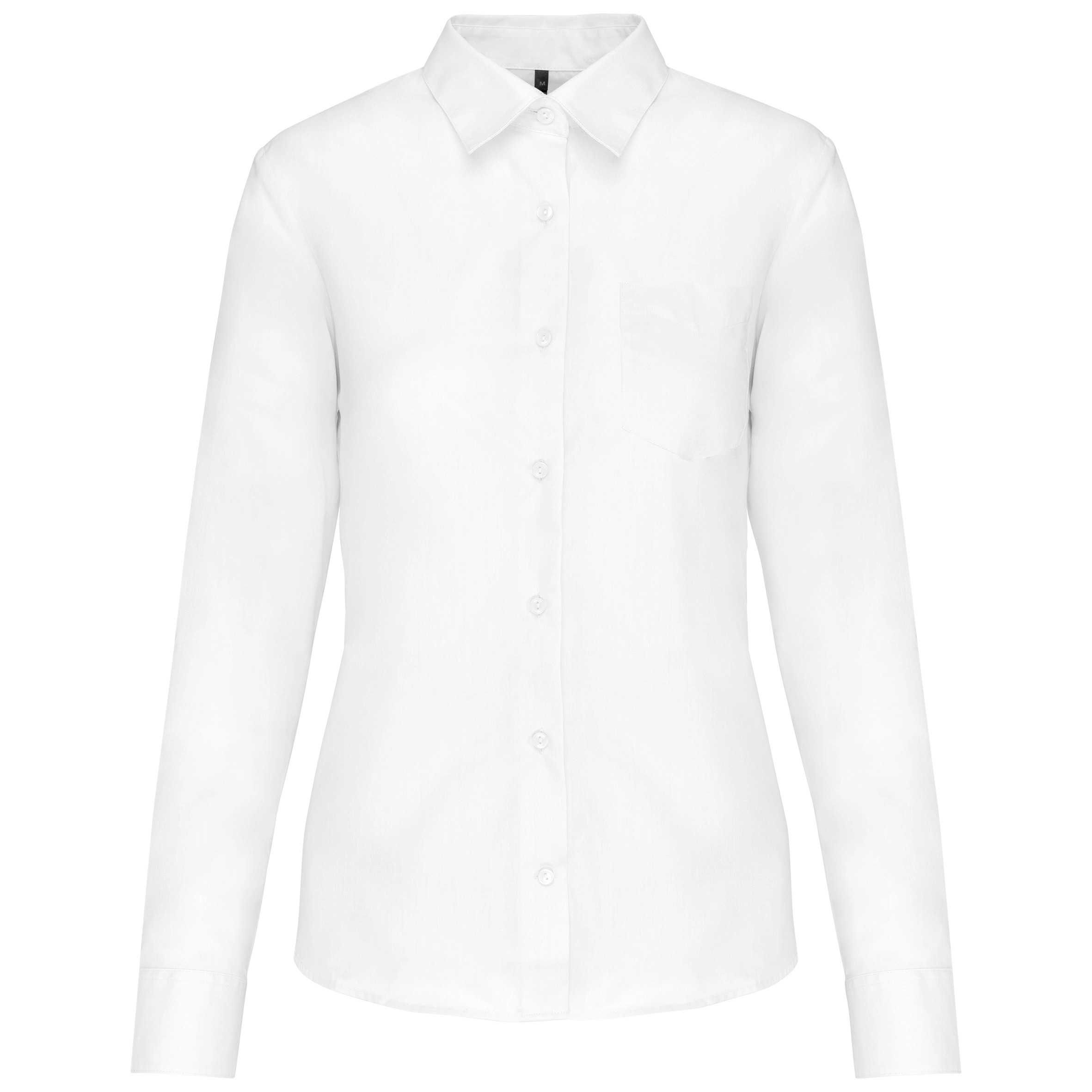 Camisa popelina de polialgodón manga corta mujer White