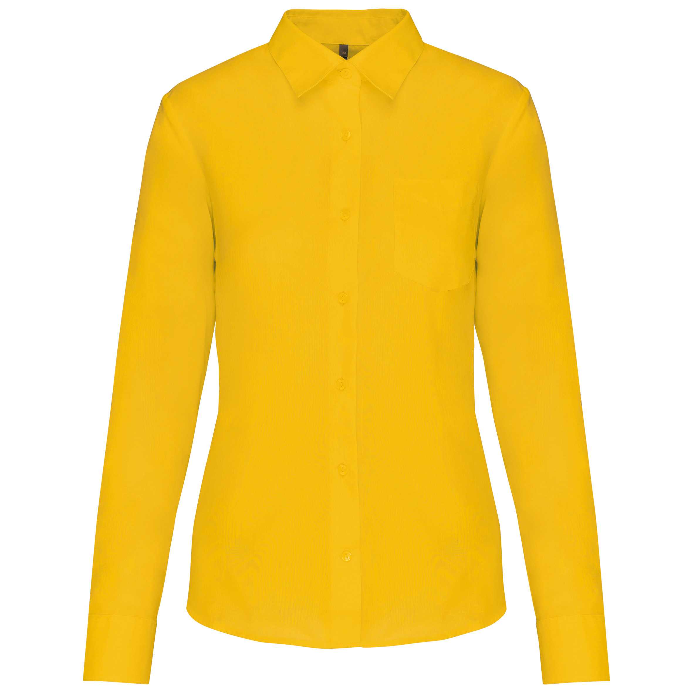 Camisa popelina de polialgodón manga corta mujer Yellow