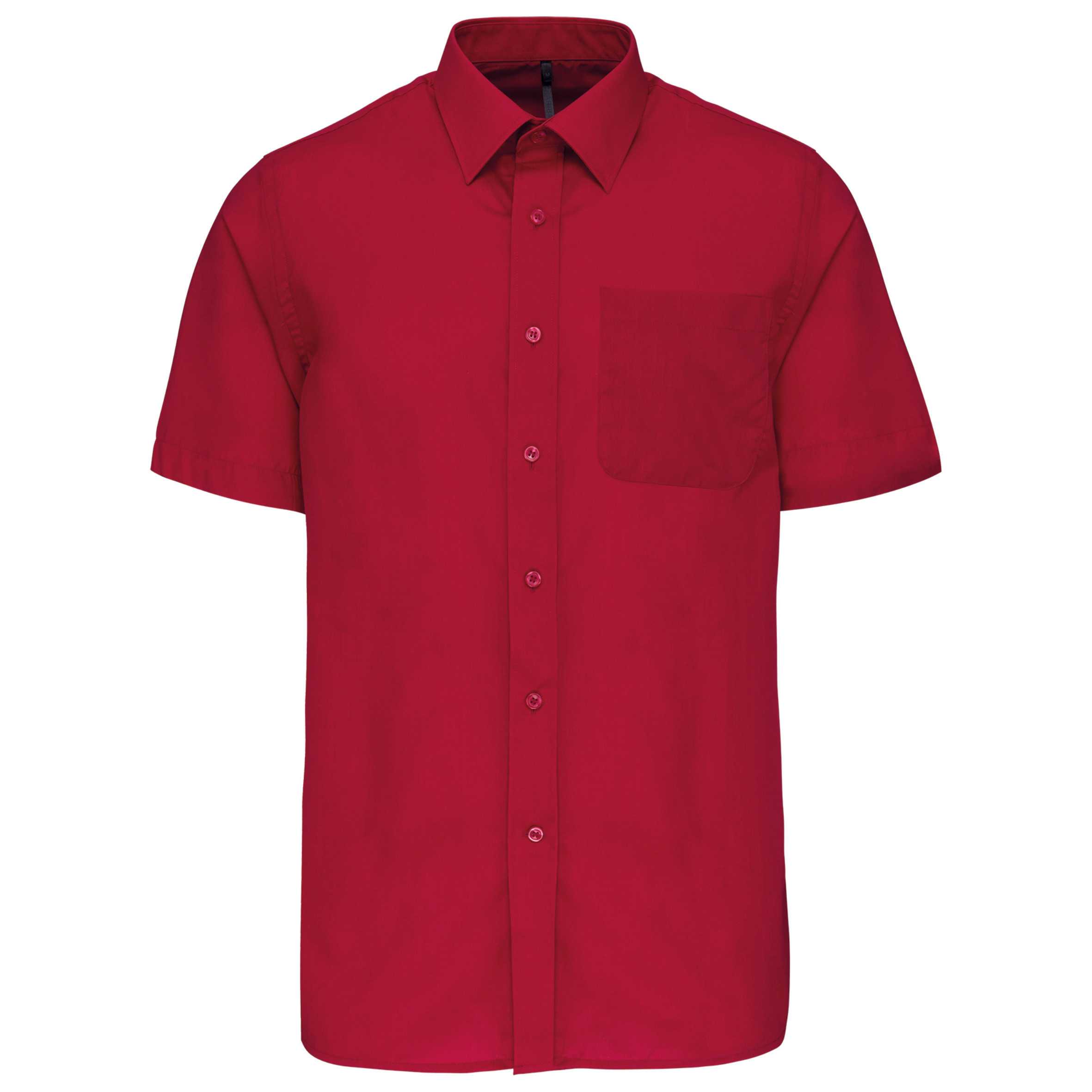 Camisa popelina de polialgodón manga corta de fácil cuidado hombre Classic Red