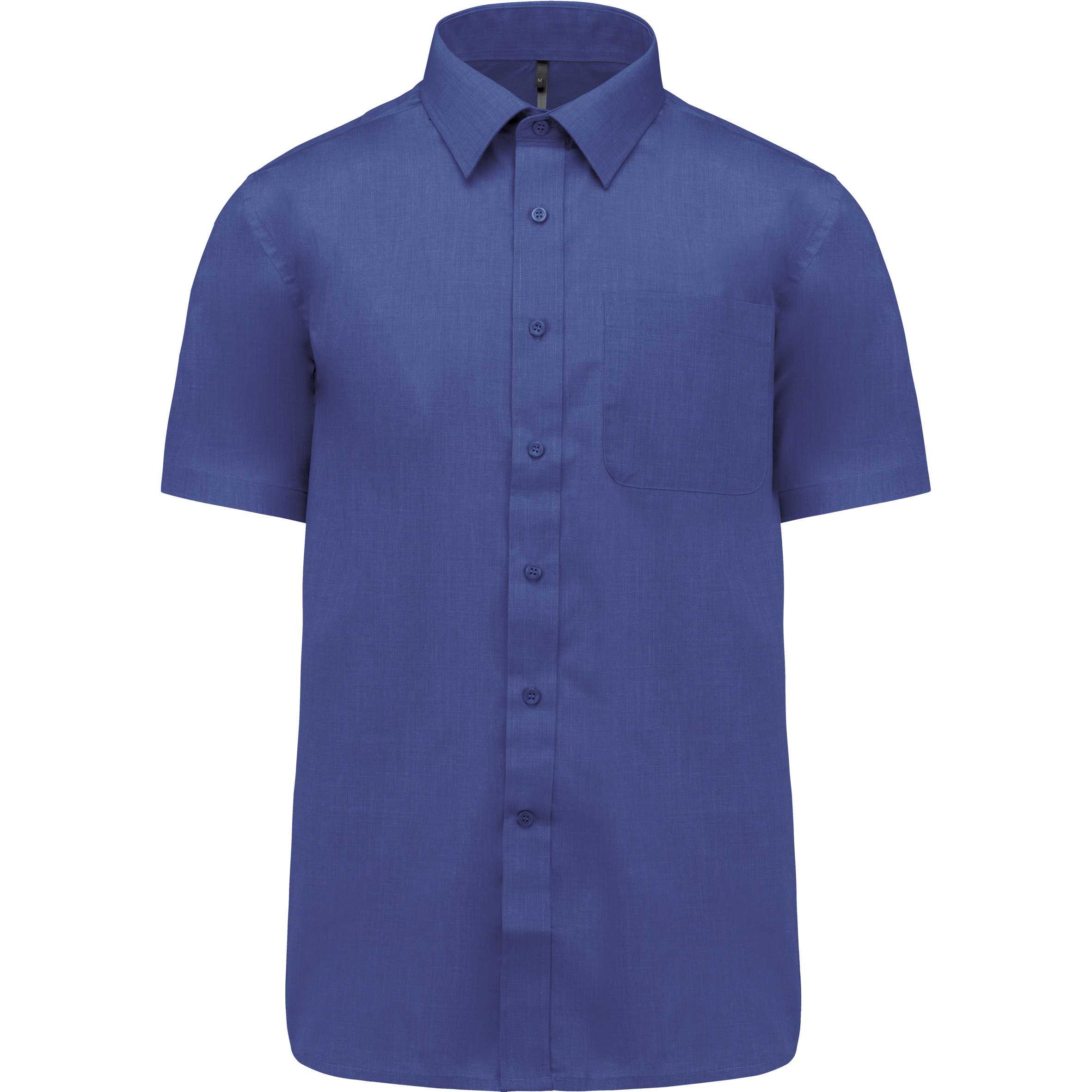 Camisa popelina de polialgodón manga corta de fácil cuidado hombre Cobalt Blue
