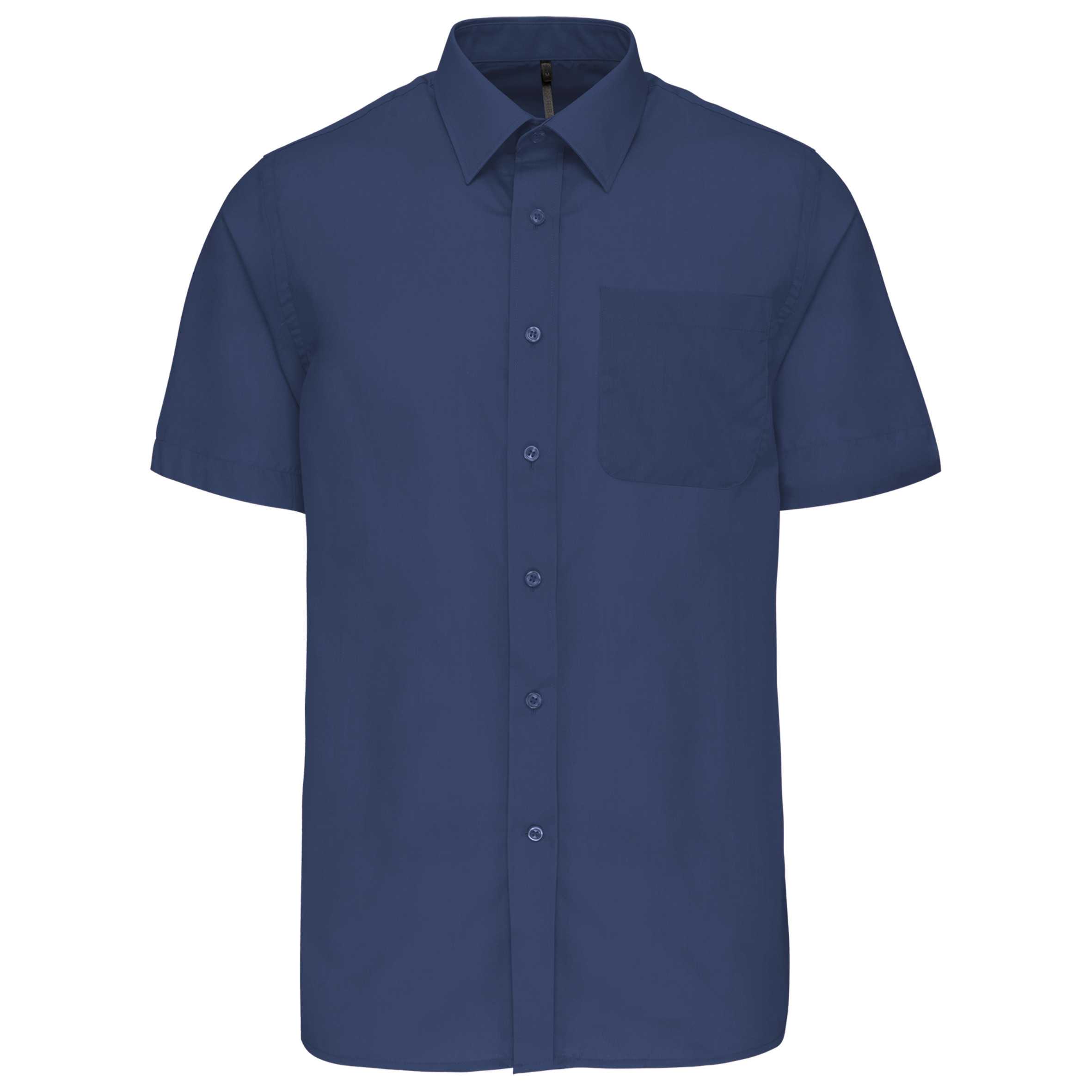Camisa popelina de polialgodón manga corta de fácil cuidado hombre Deep Blue