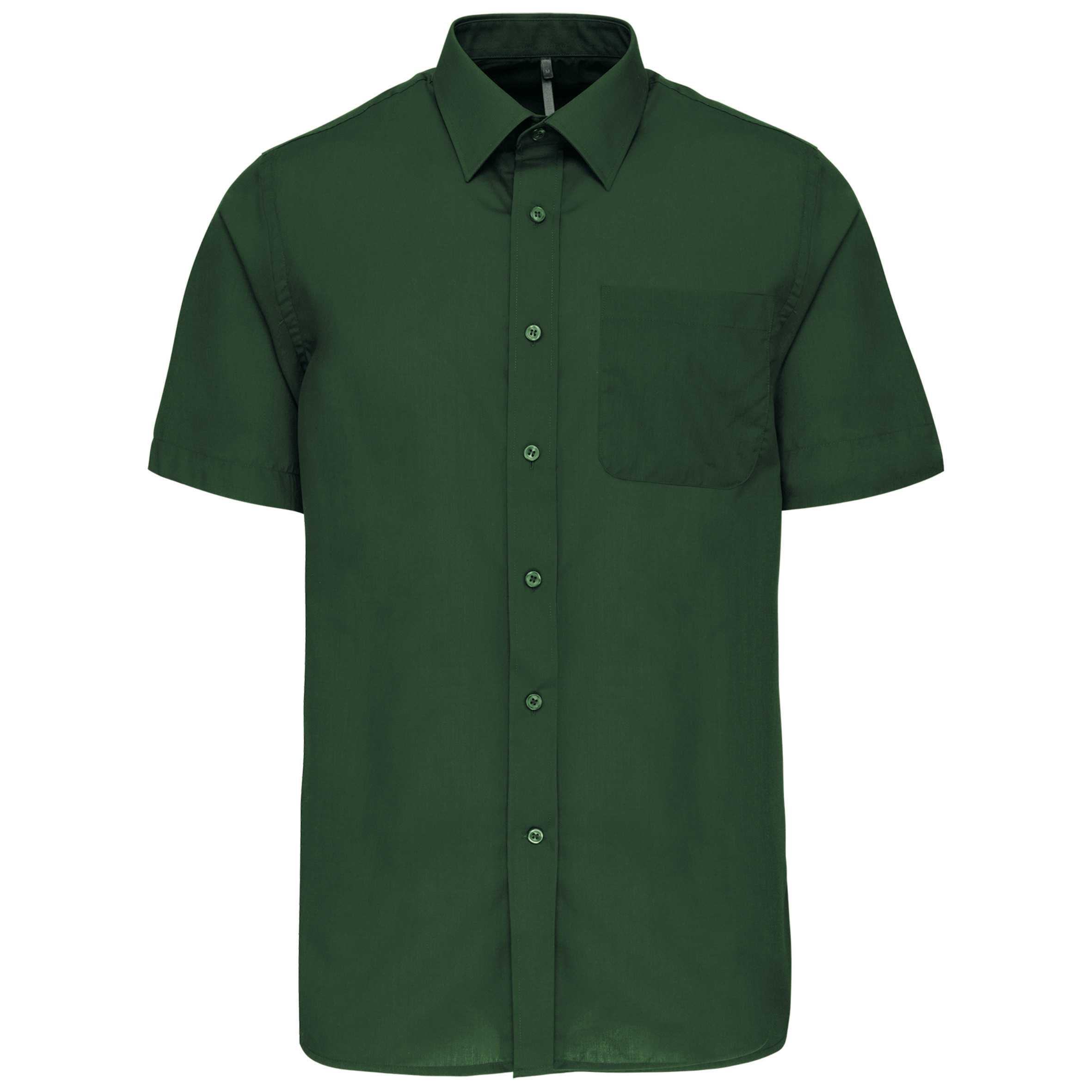 Camisa popelina de polialgodón manga corta de fácil cuidado hombre Forest Green