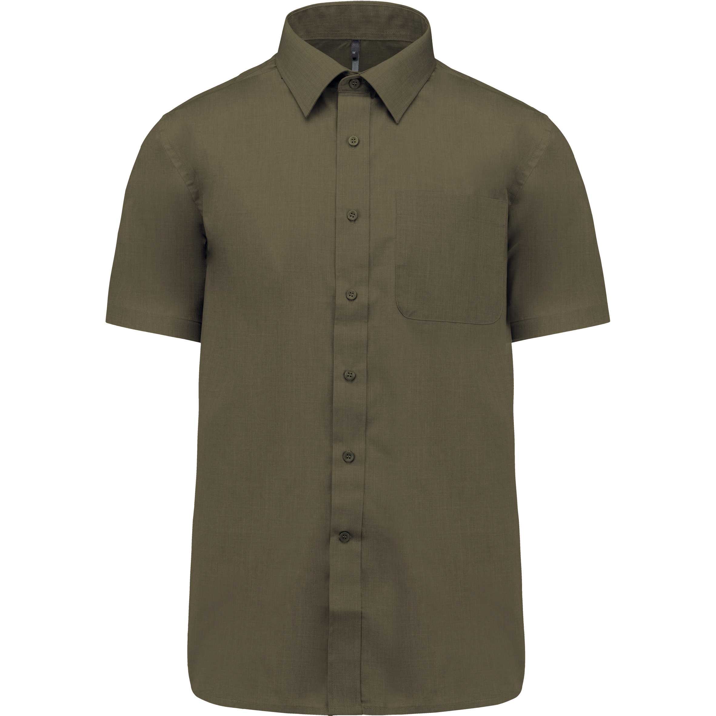 Camisa popelina de polialgodón manga corta de fácil cuidado hombre Light khaki