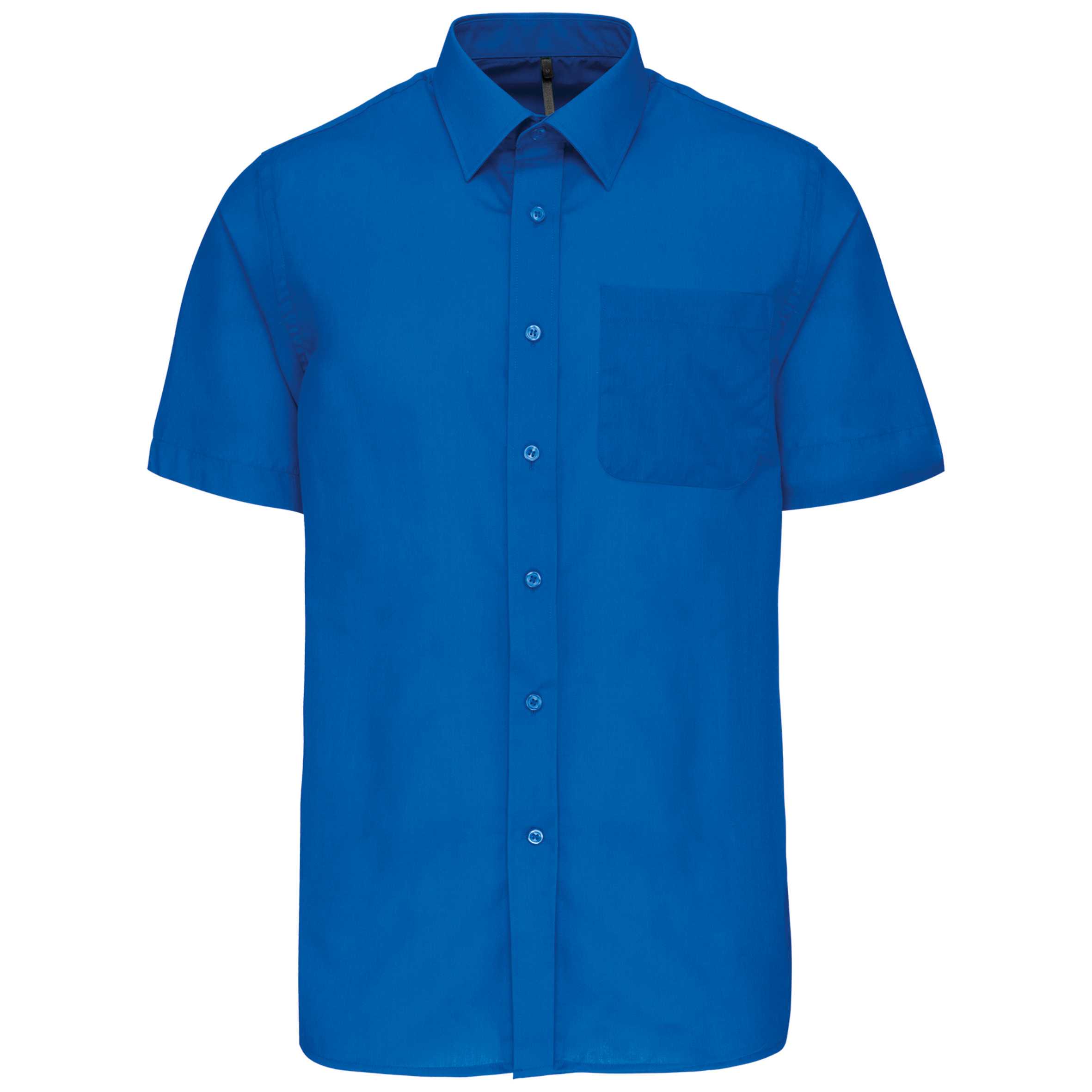Camisa popelina de polialgodón manga corta de fácil cuidado hombre Light Royal Blue
