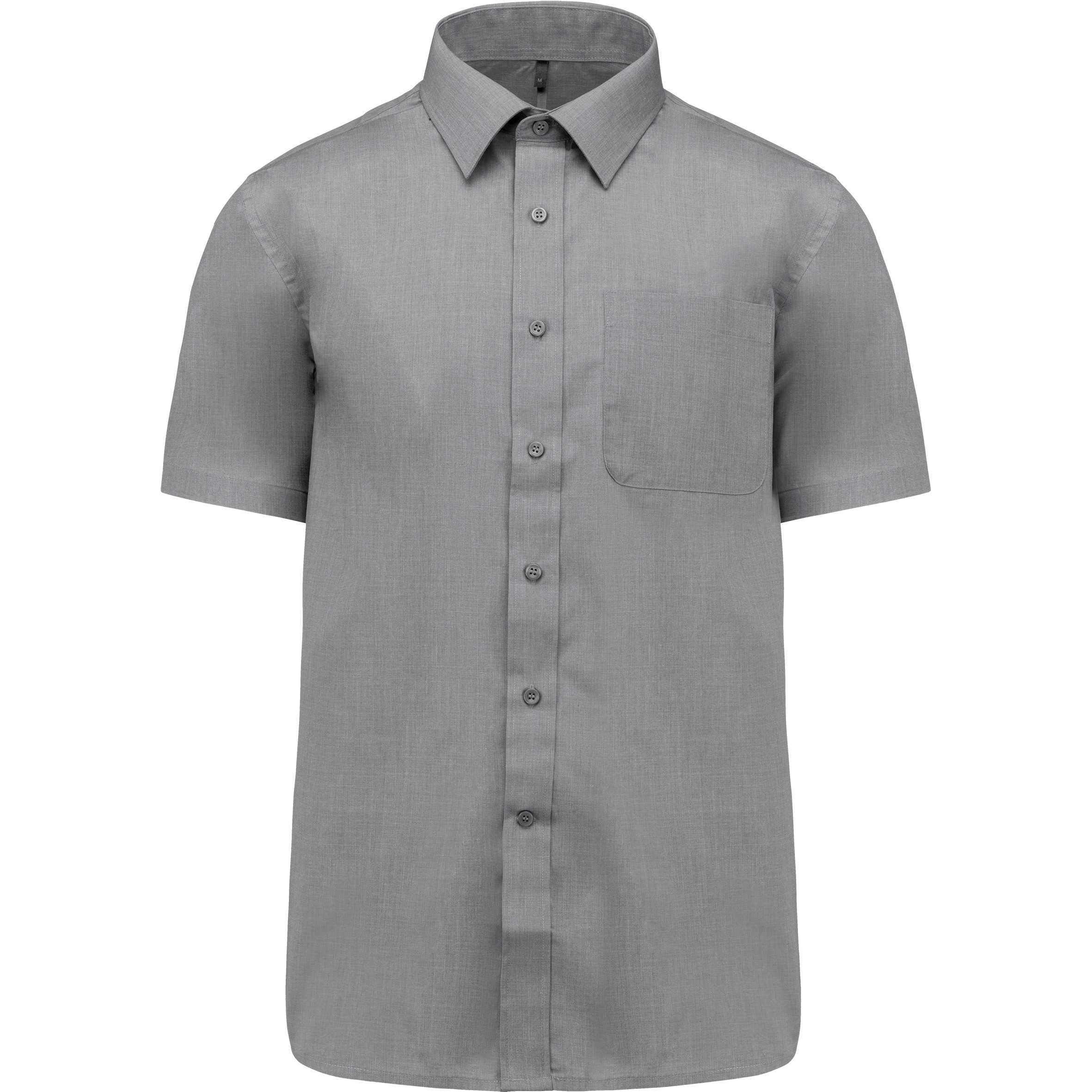 Camisa popelina de polialgodón manga corta de fácil cuidado hombre Marl Storm Grey