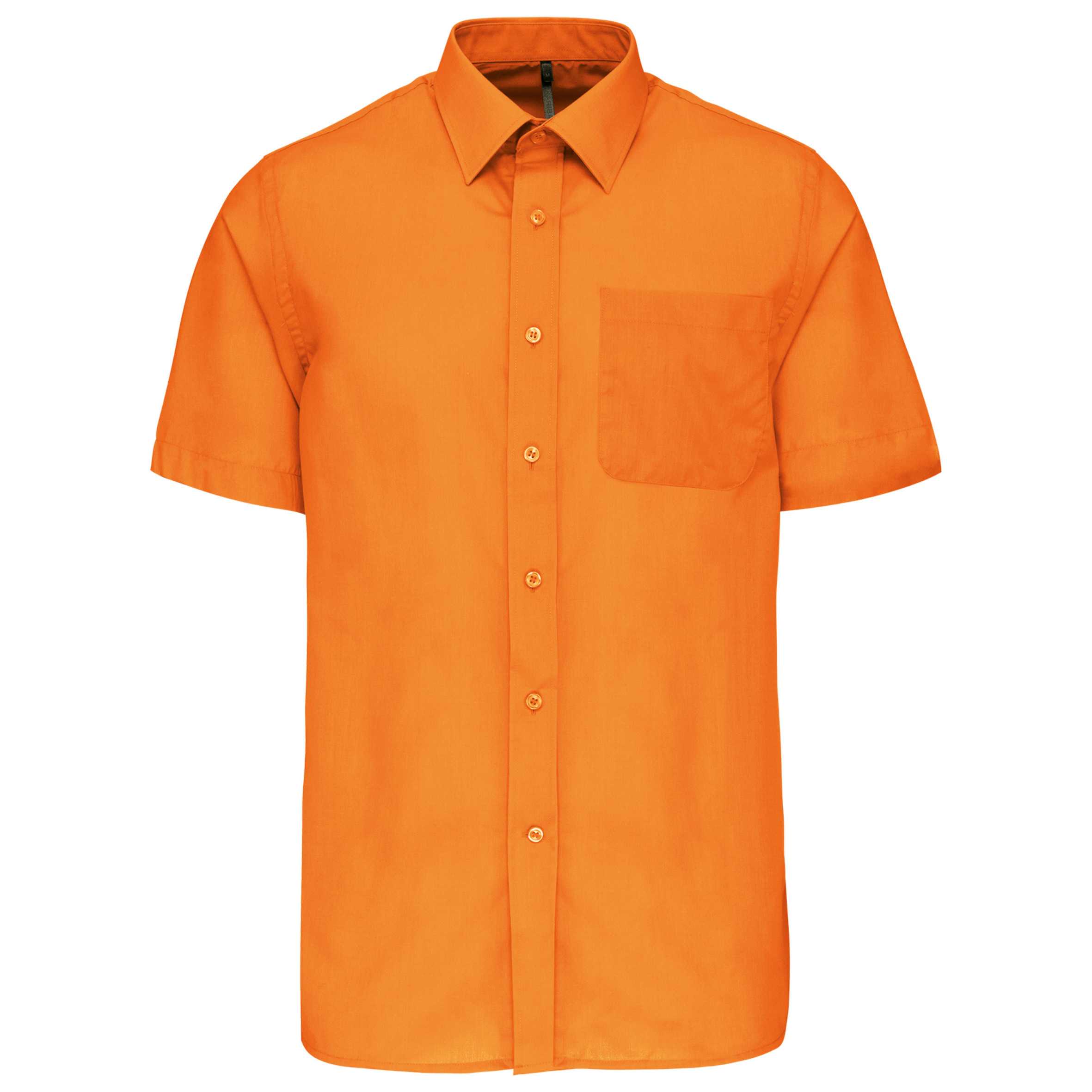Camisa popelina de polialgodón manga corta de fácil cuidado hombre Orange