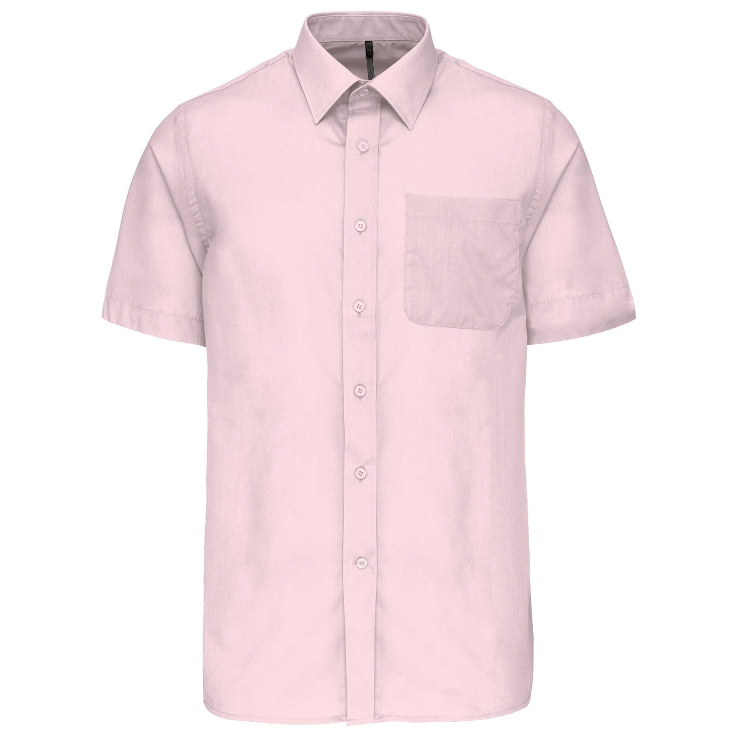 Camisa popelina de polialgodón manga corta de fácil cuidado hombre Pale Pink