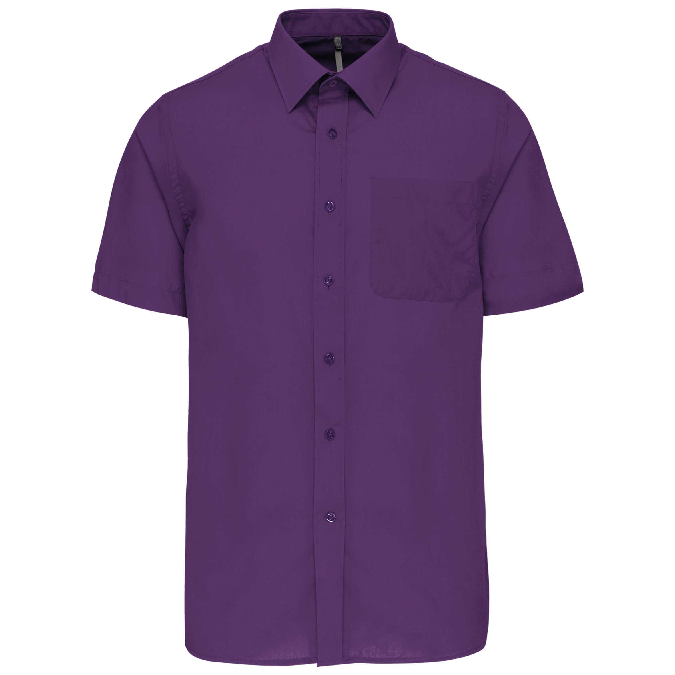 Camisa popelina de polialgodón manga corta de fácil cuidado hombre Purple